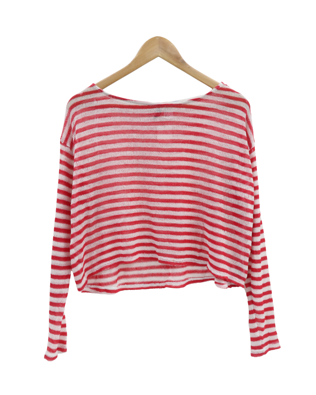 Haut marinière rouge & blanc à manches longues - H&M - M