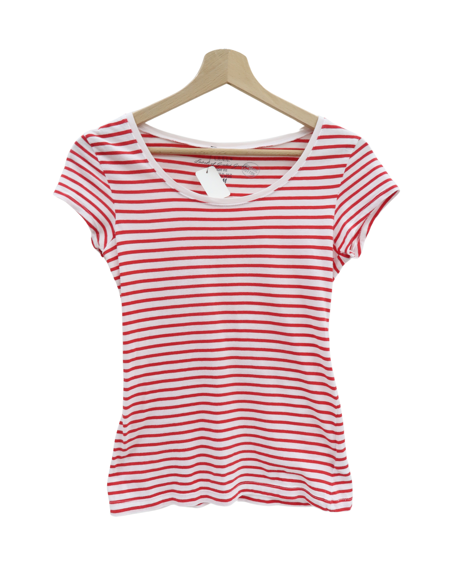 T-shirt marinière rouge & blanc - H&M - XS