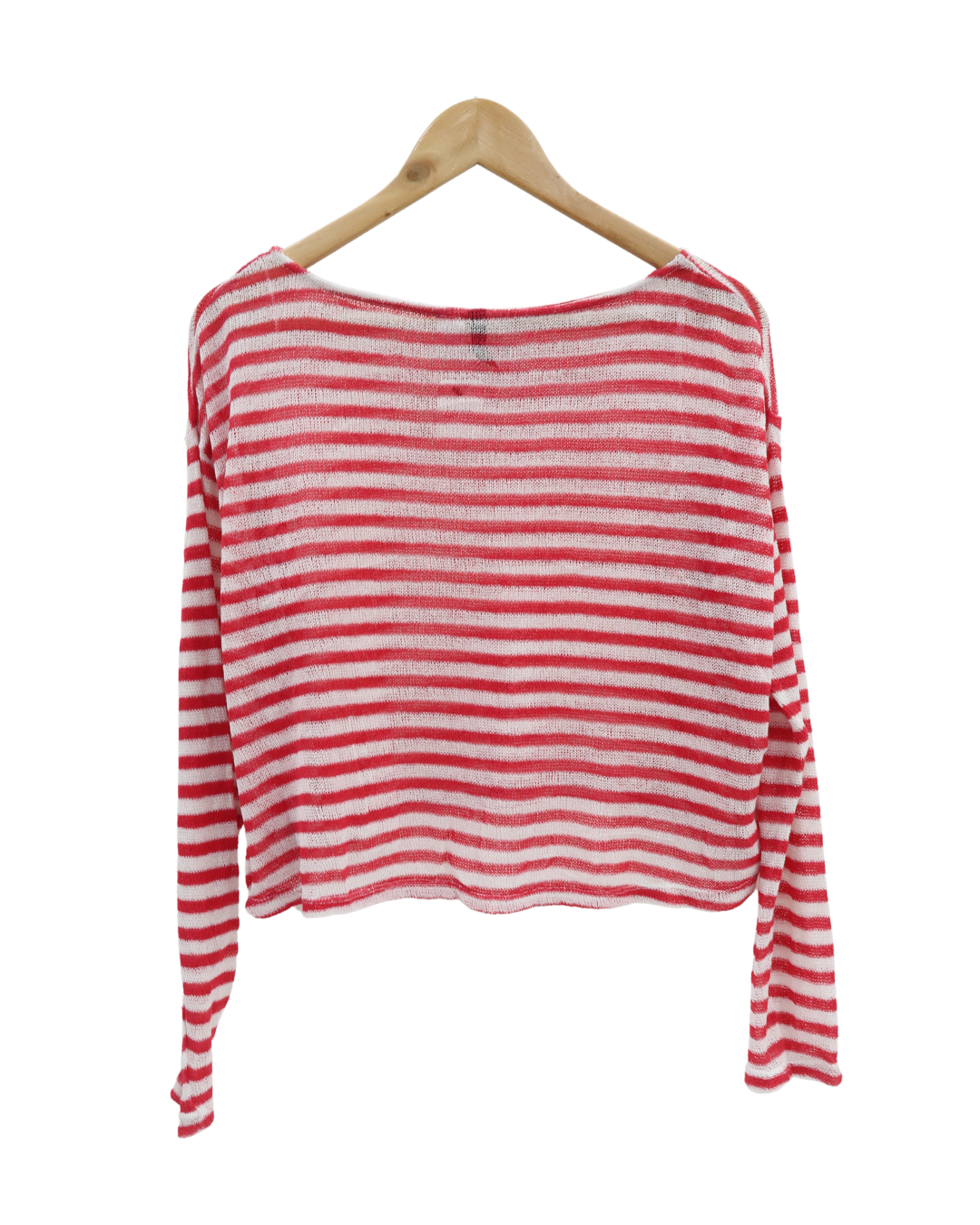 Haut marinière rouge & blanc à manches longues - H&M - M