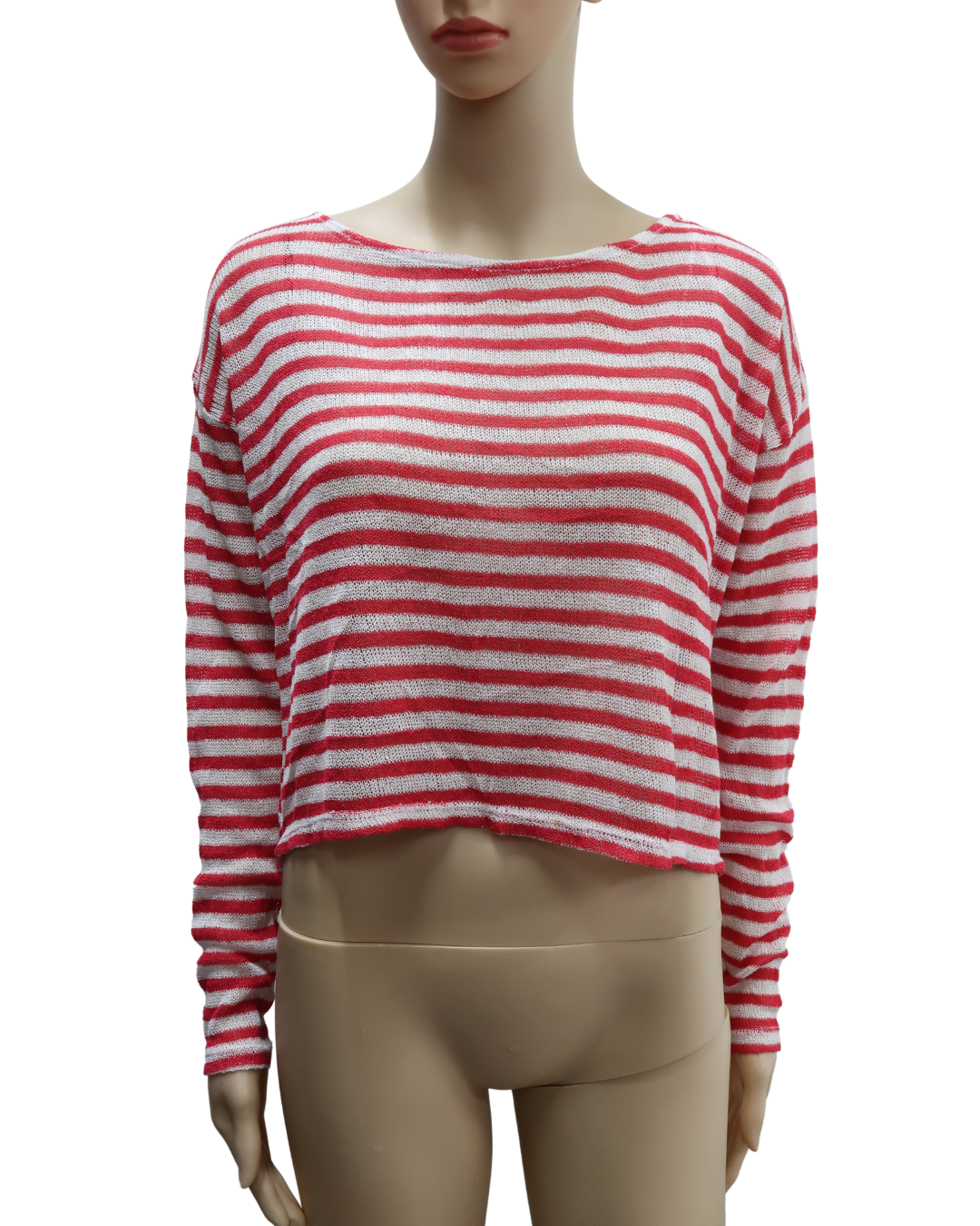 Haut marinière rouge & blanc à manches longues - H&M - M