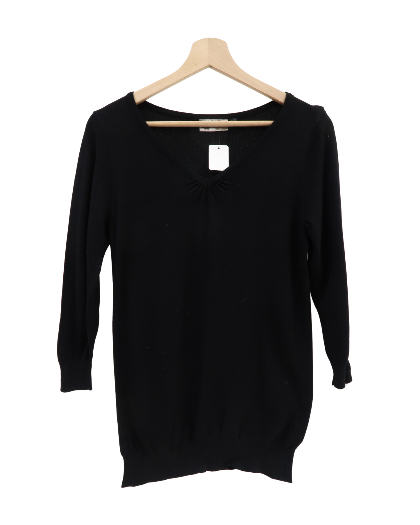 Pull noir col en V - Kwoman - S