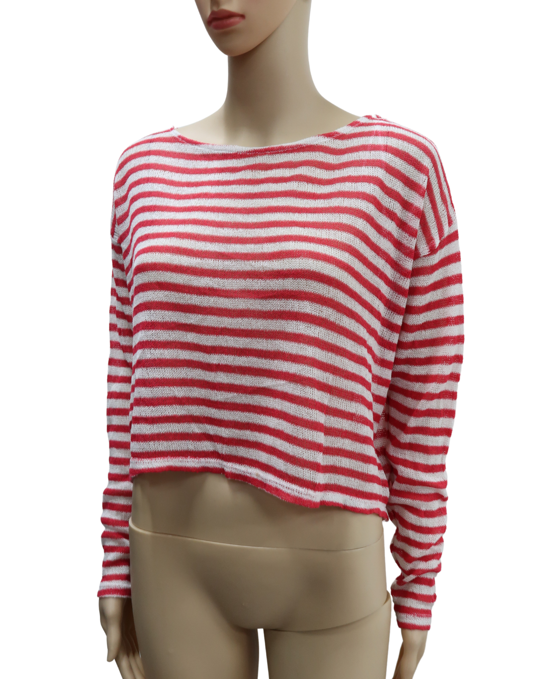 Haut marinière rouge & blanc à manches longues - H&M - M