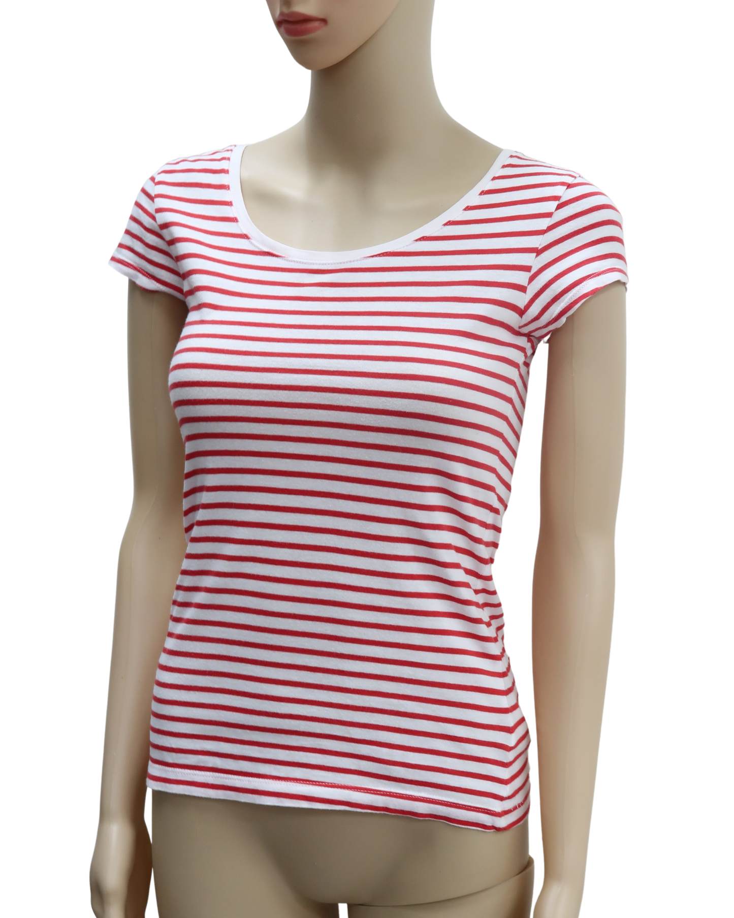 T-shirt marinière rouge & blanc - H&M - XS