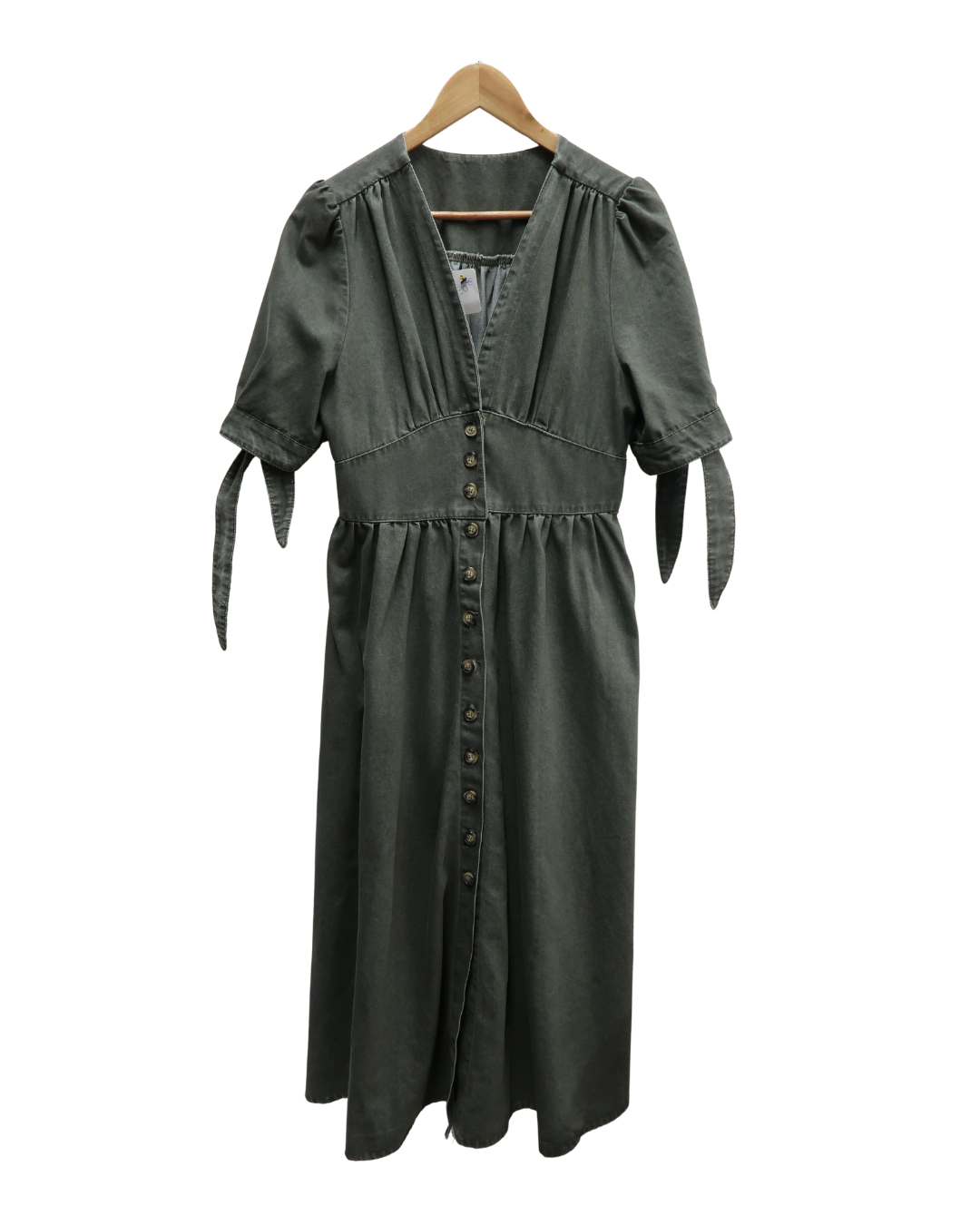 Robe longue en jean gris - M