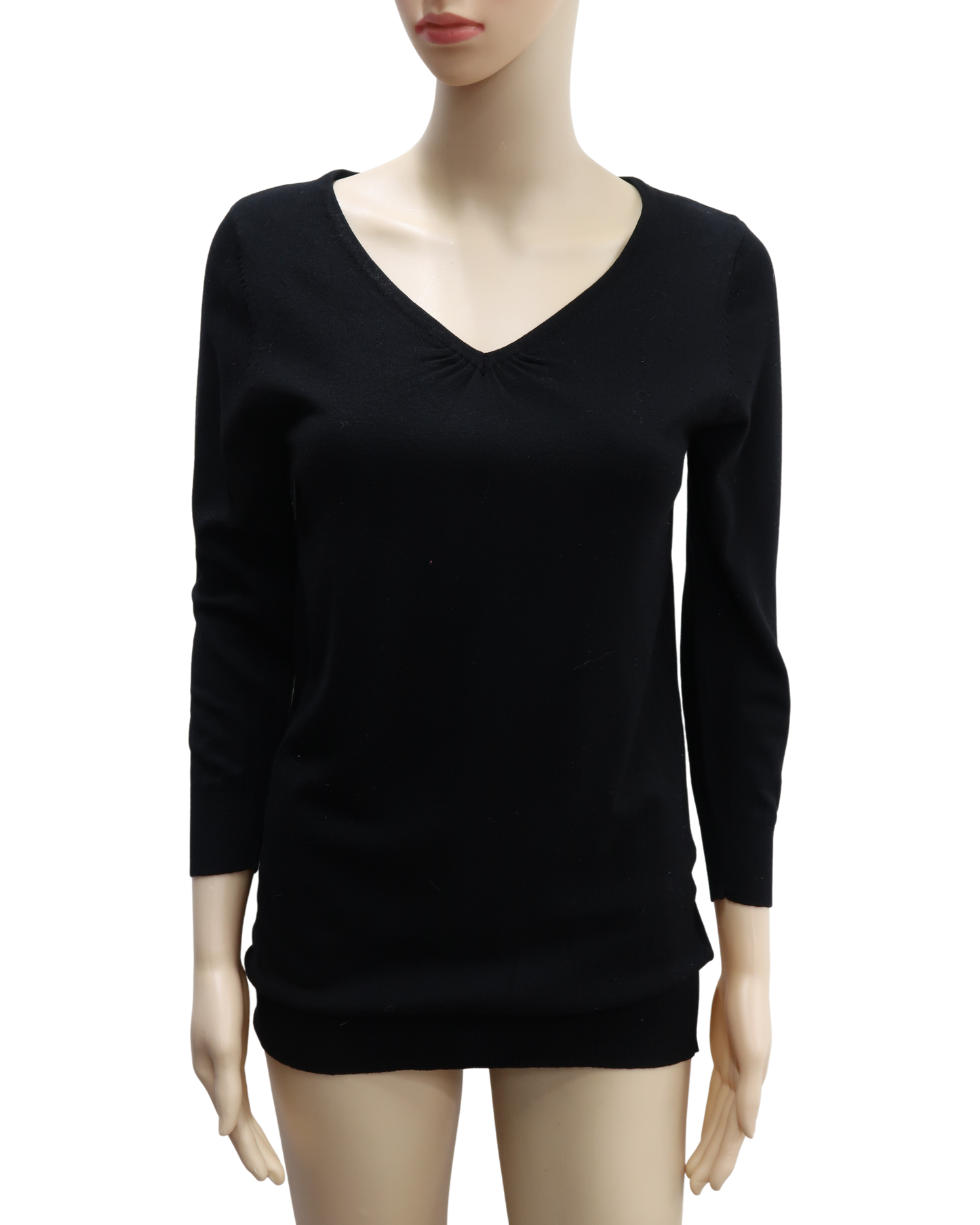 Pull noir col en V - Kwoman - S