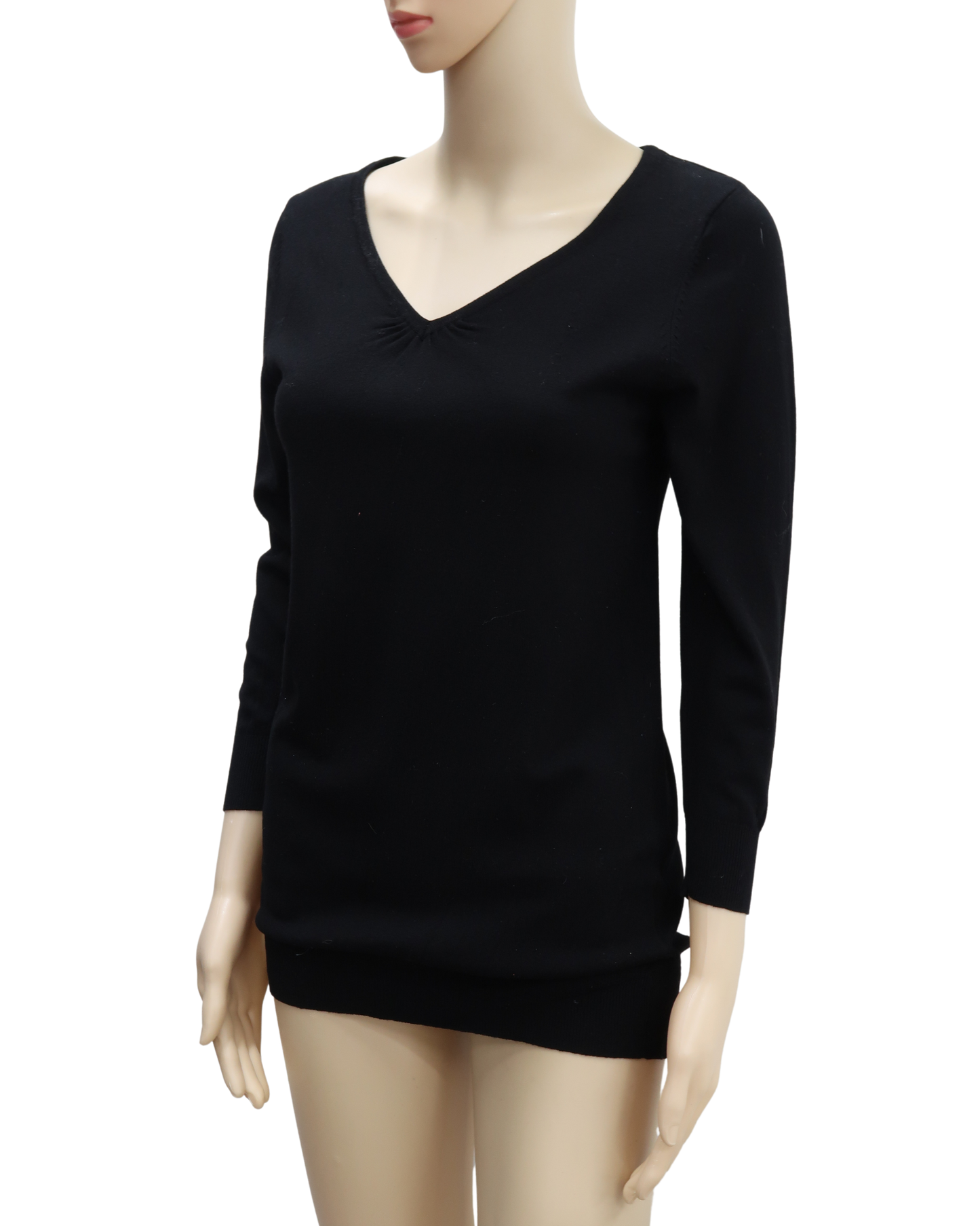 Pull noir col en V - Kwoman - S