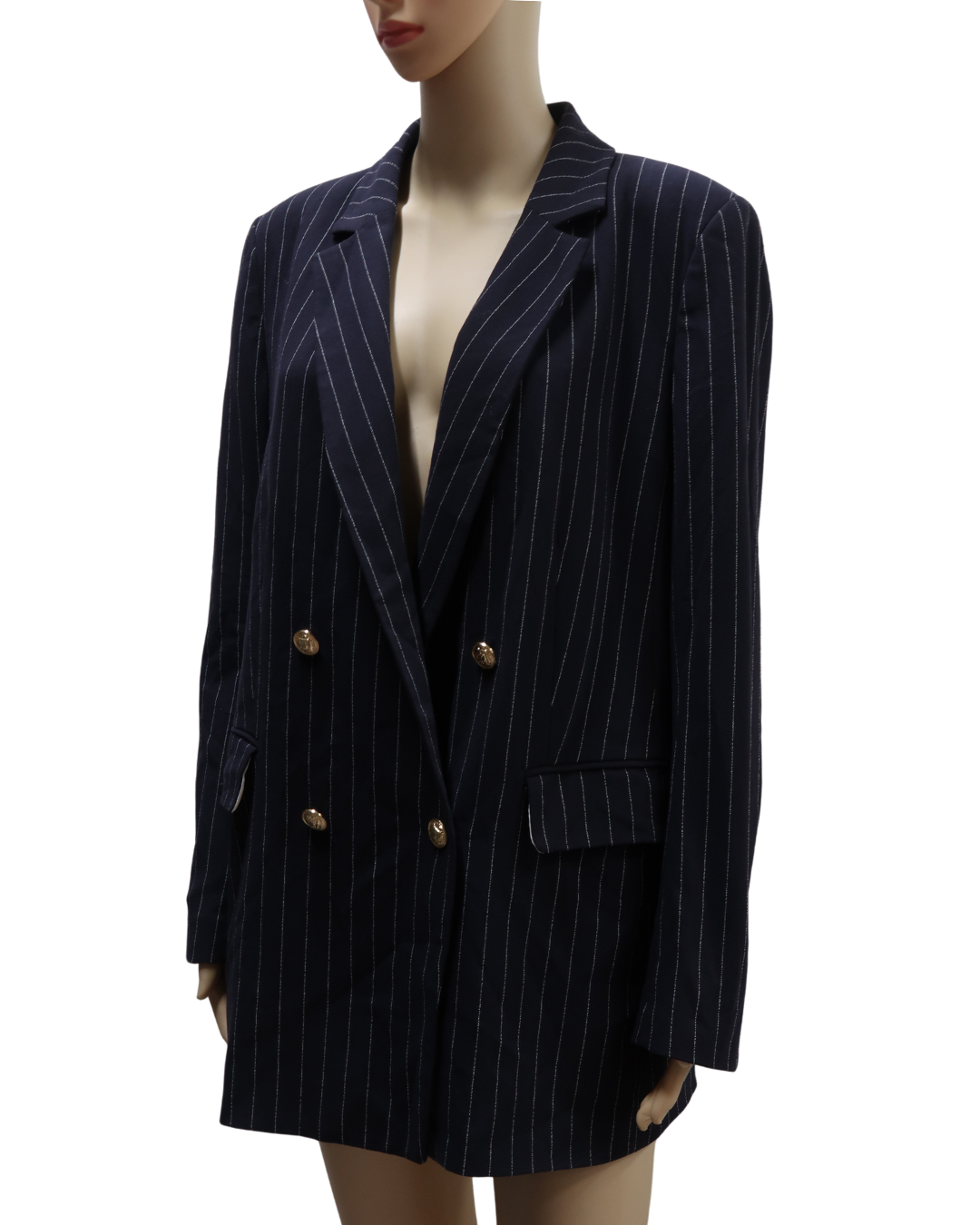 Blazer bleue marine à rayures blanches - H&M - L