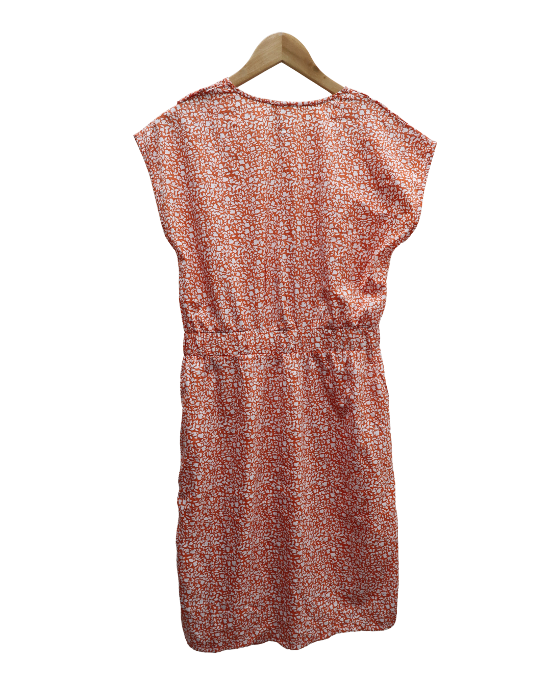 Robe orange à fleurs blanches - Ichi - S