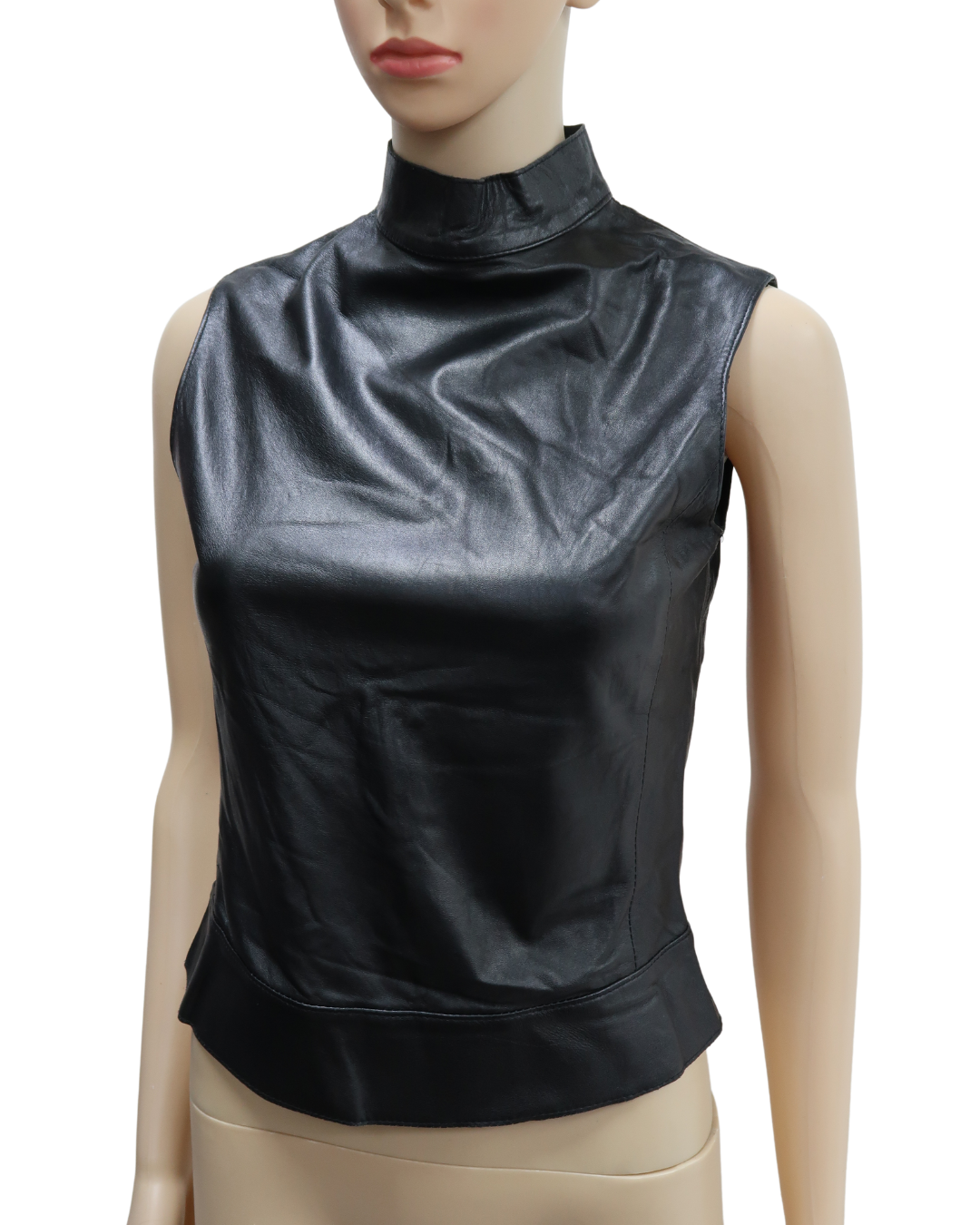 Haut sans manches noir en cuir - Hache - M