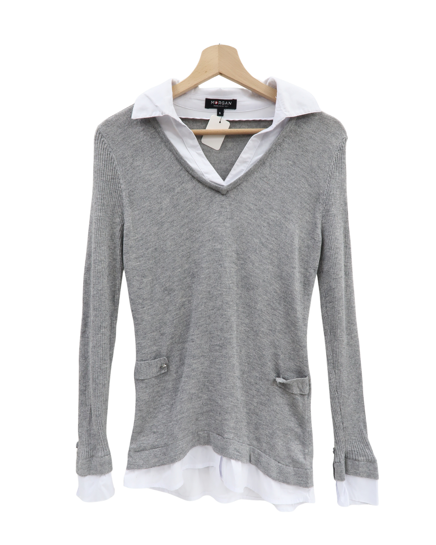 Haut gris & blanc - Morgan - S