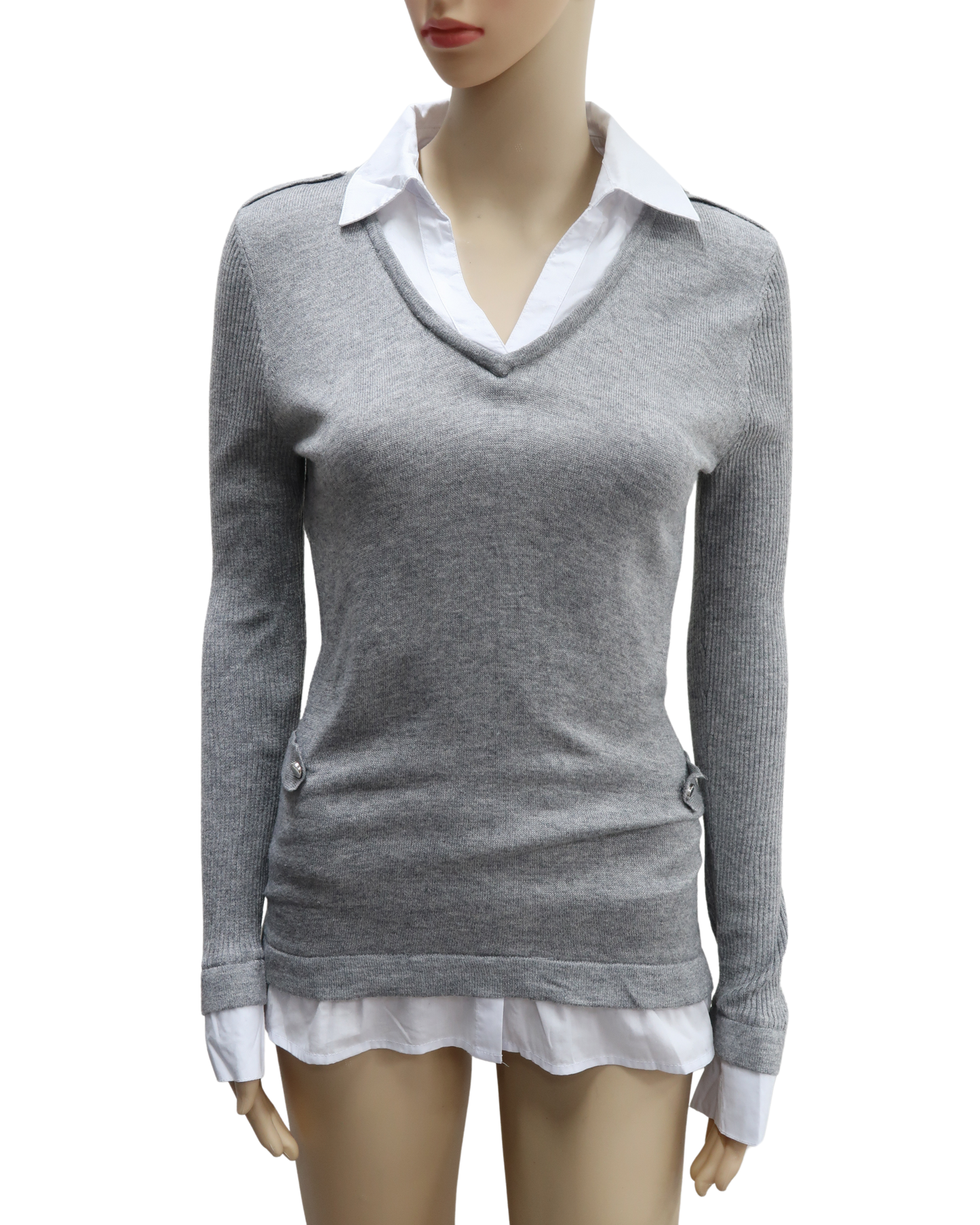 Haut gris & blanc - Morgan - S