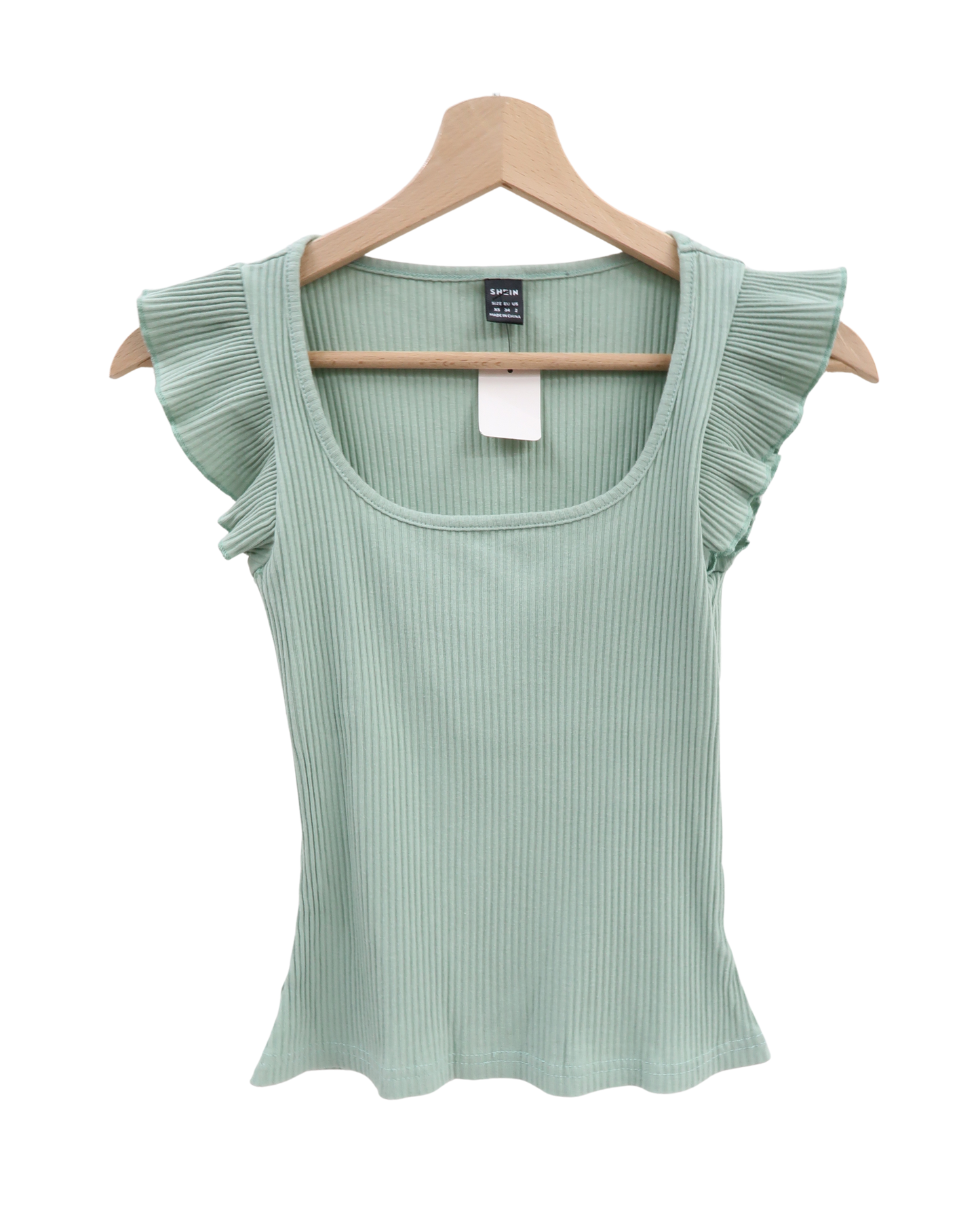 Haut vert menthe à volants - Shein - XS