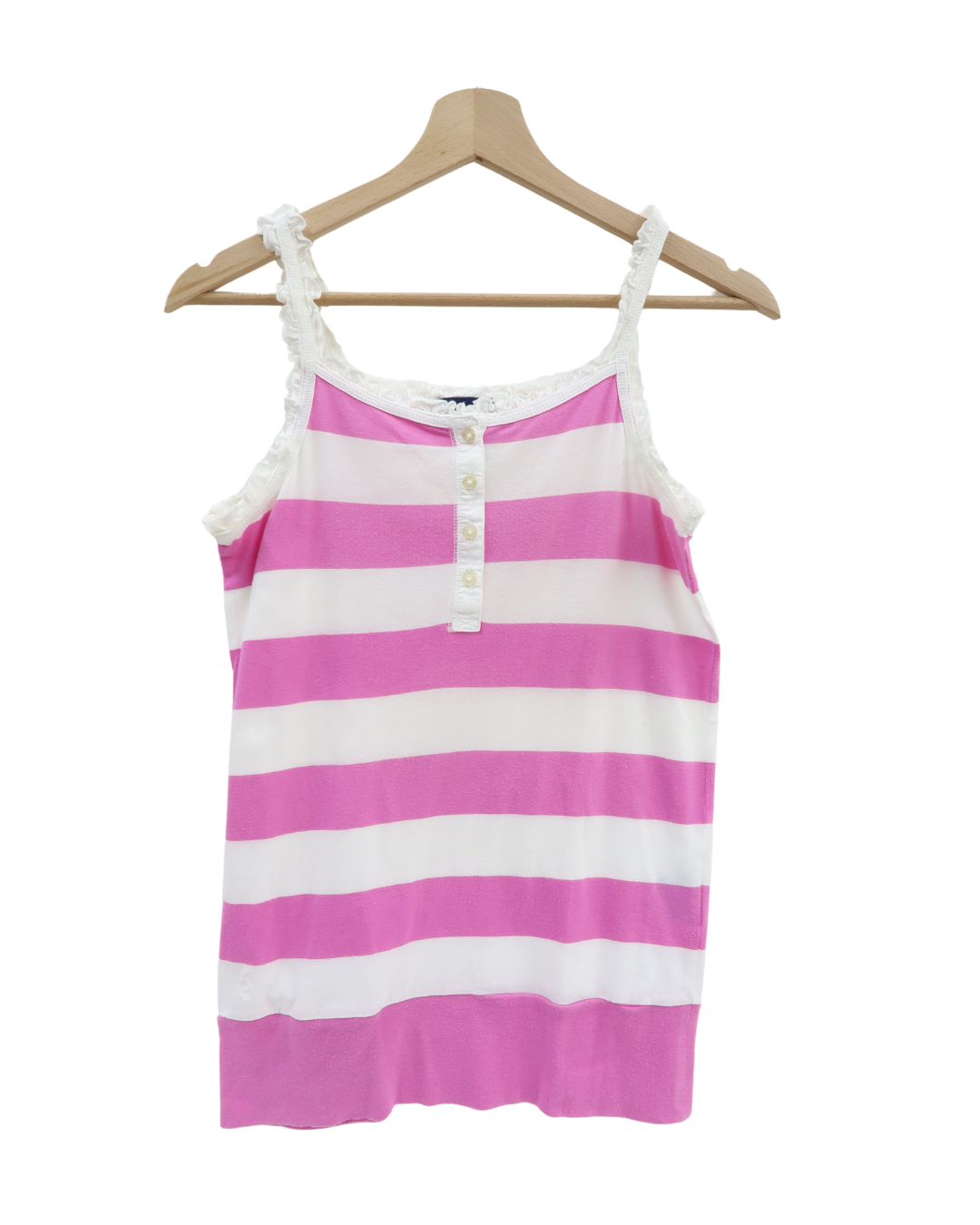 Débardeur à rayures blanc & rose - Ralph Lauren - XL