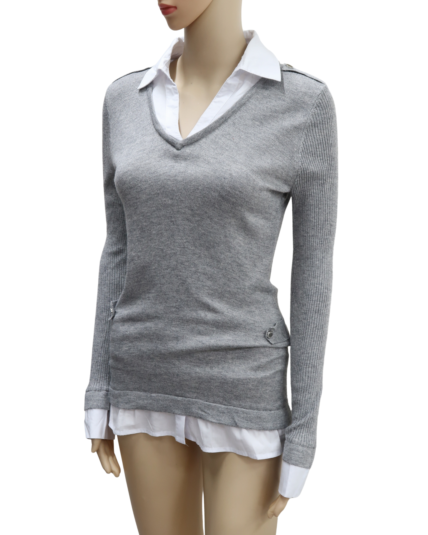 Haut gris & blanc - Morgan - S