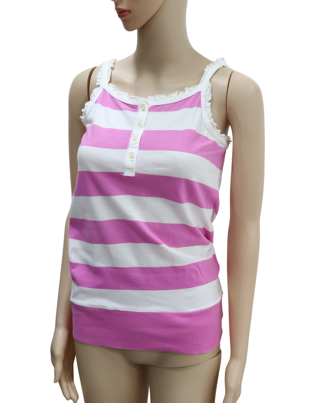 Débardeur à rayures blanc & rose - Ralph Lauren - XL