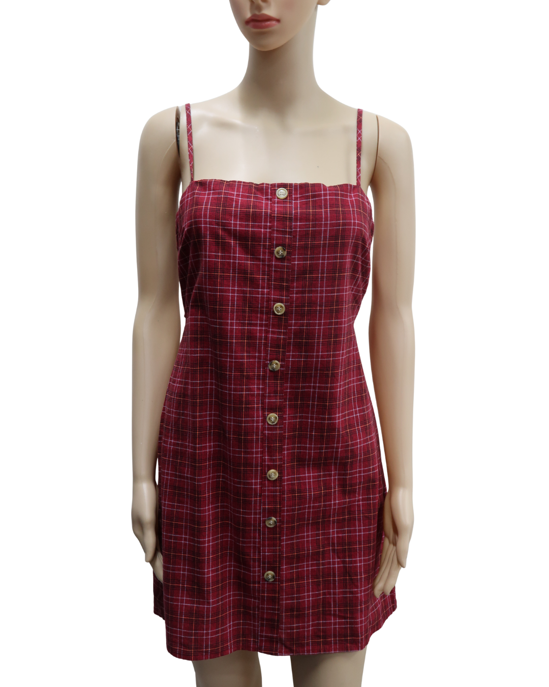 Robe rouge à carreaux nouée au dos - Zo - M