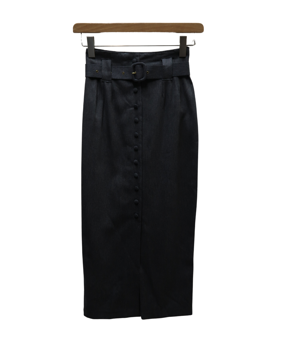 Jupe longue grise foncée avec une ceinture - Etam - S