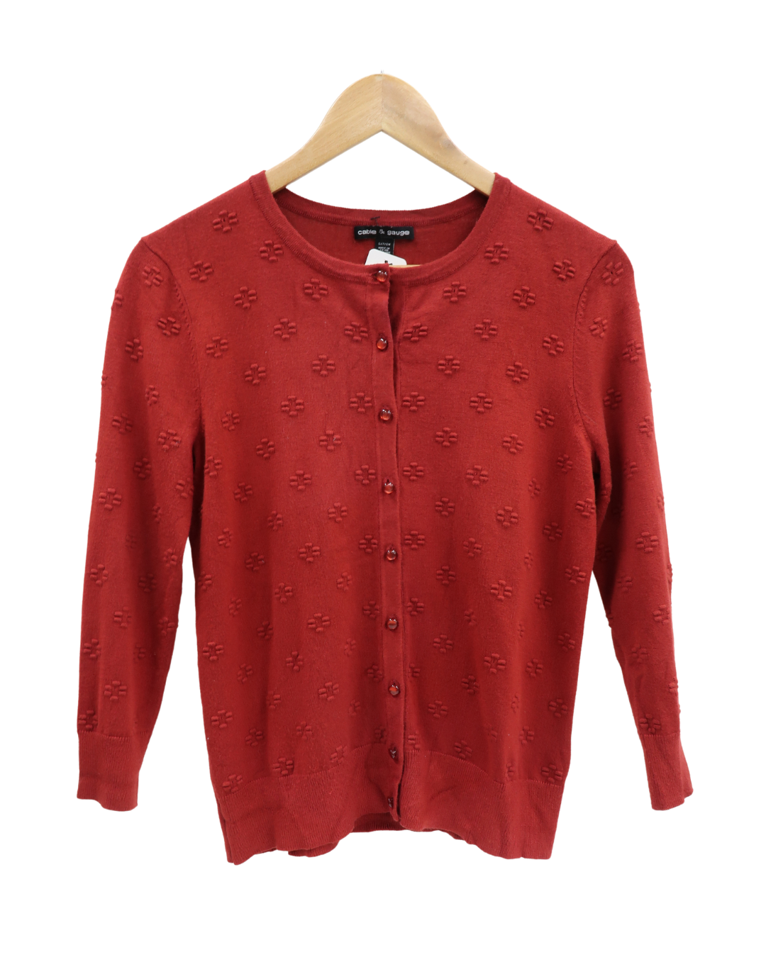 Cardigan rouge clair - cable & gauge - S