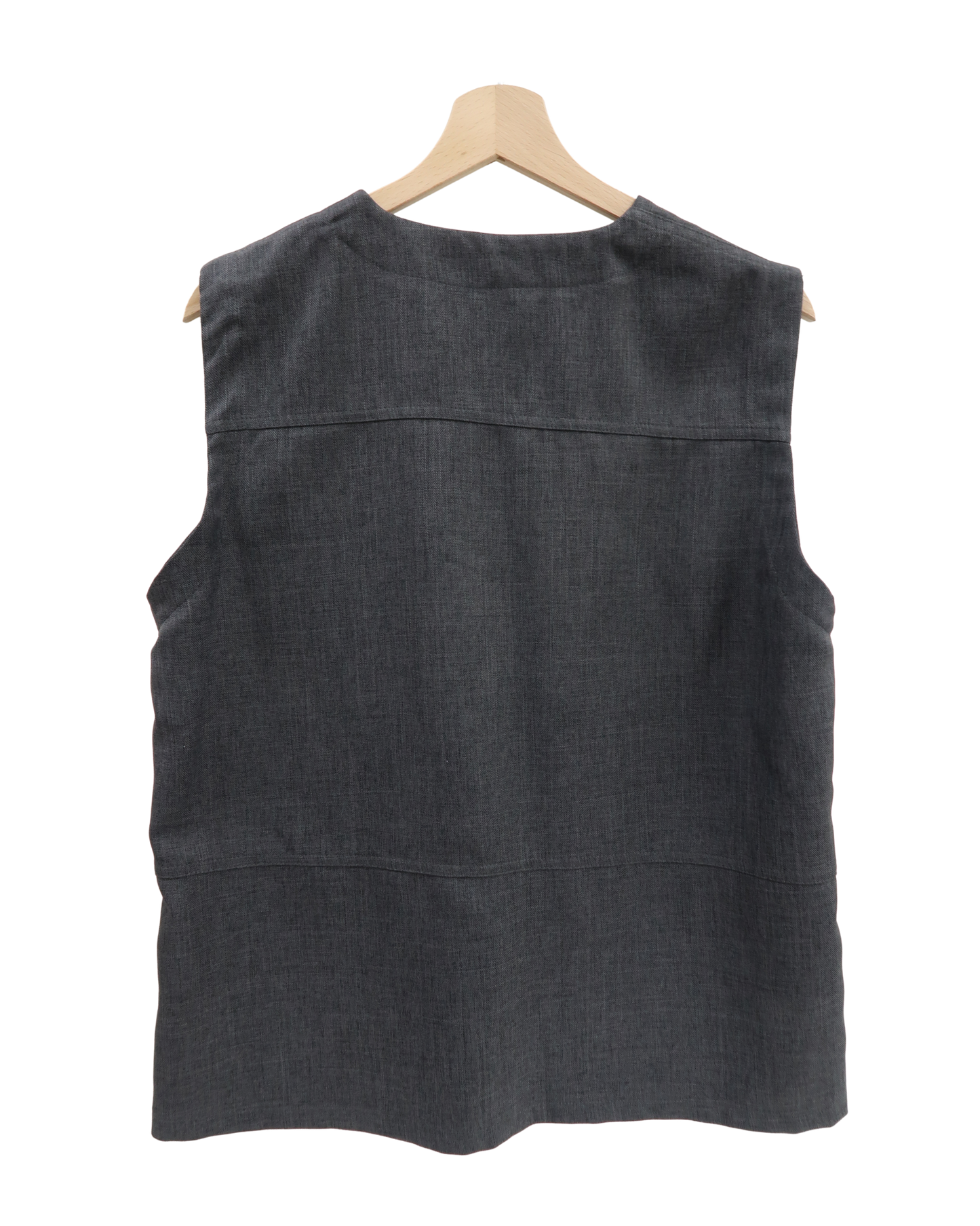 Haut veston gris sans manches oversize - S