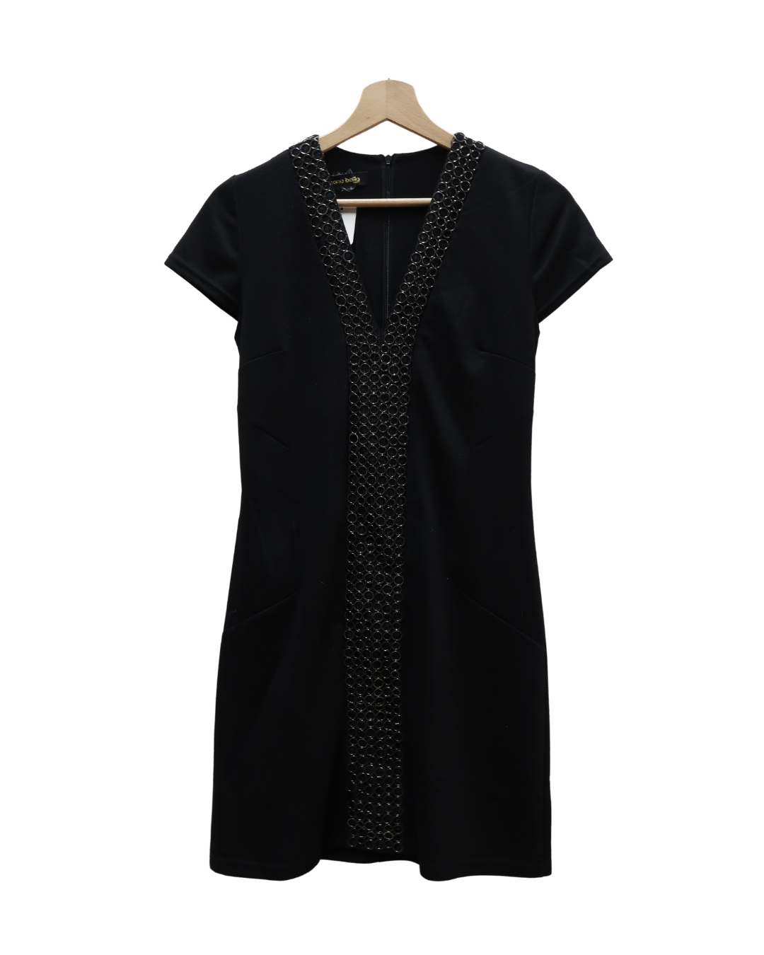 Robe noire à petits anneaux argentés - Nana baila - S