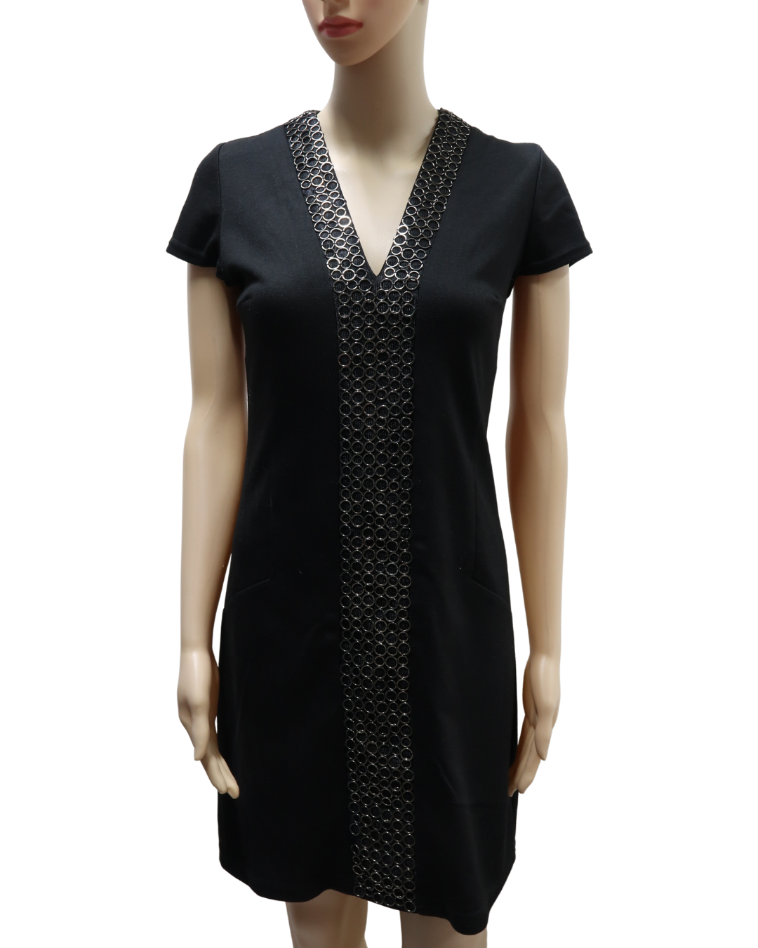 Robe noire à petits anneaux argentés - Nana baila - S