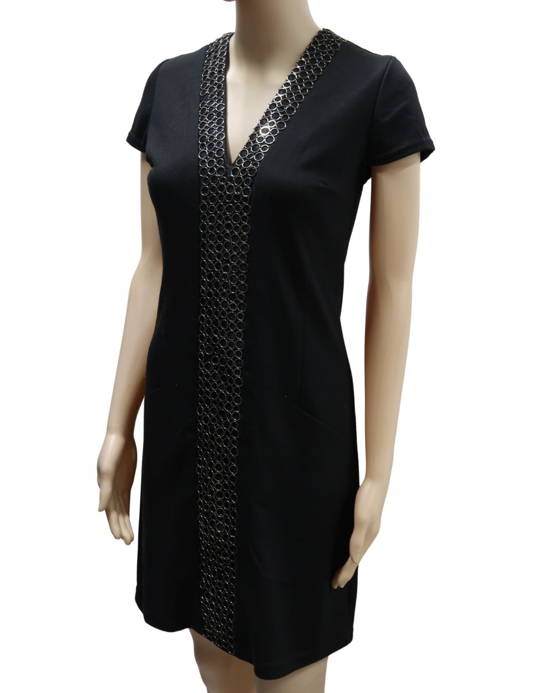 Robe noire à petits anneaux argentés - Nana baila - S
