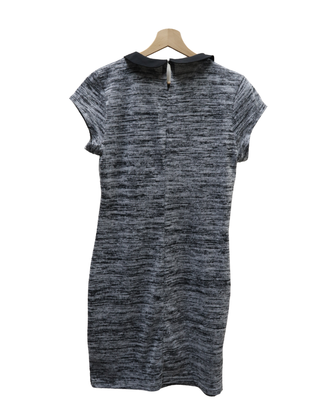 Robe grise chinée et col noir - Mim - M