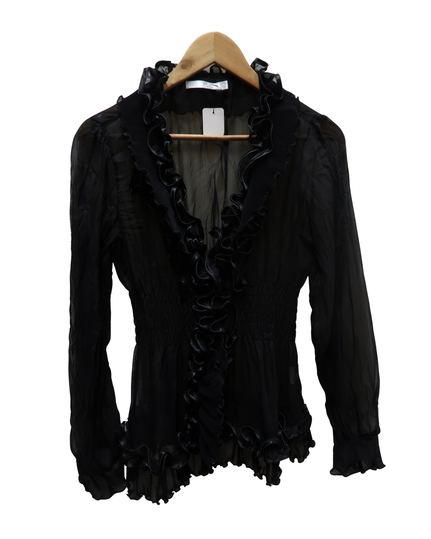 Haut noir drapé & texturé - Luck Star - S/M