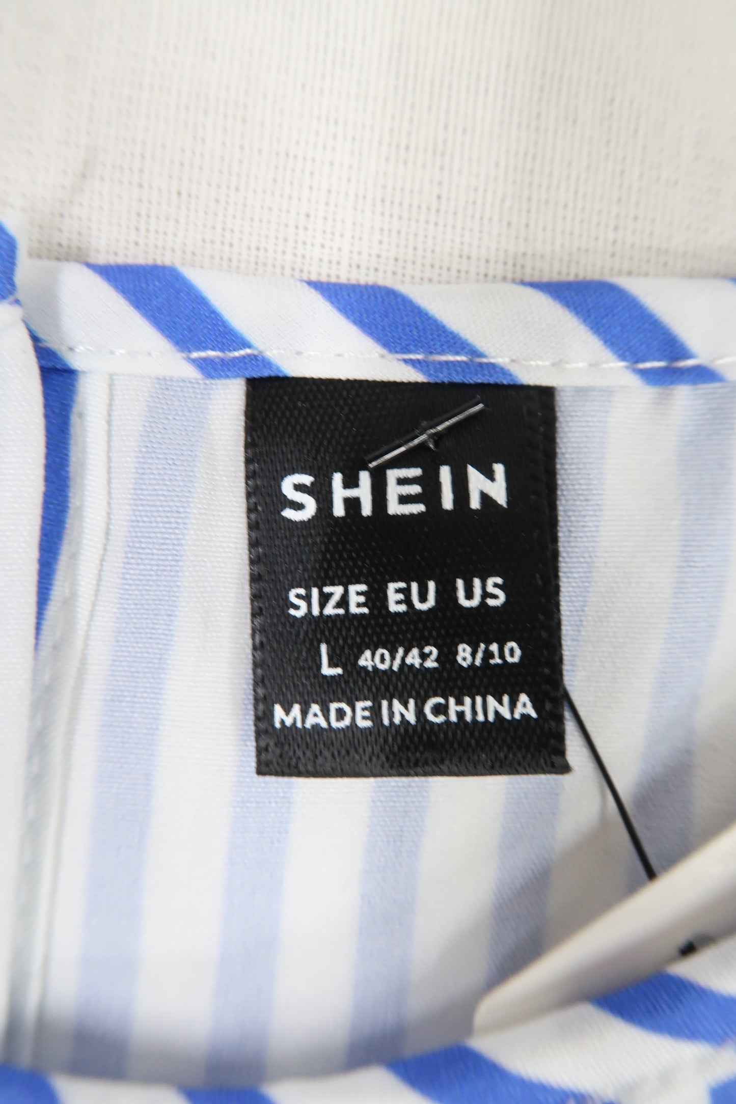 Chemiser bleu et blanc à rayures - Shein - L