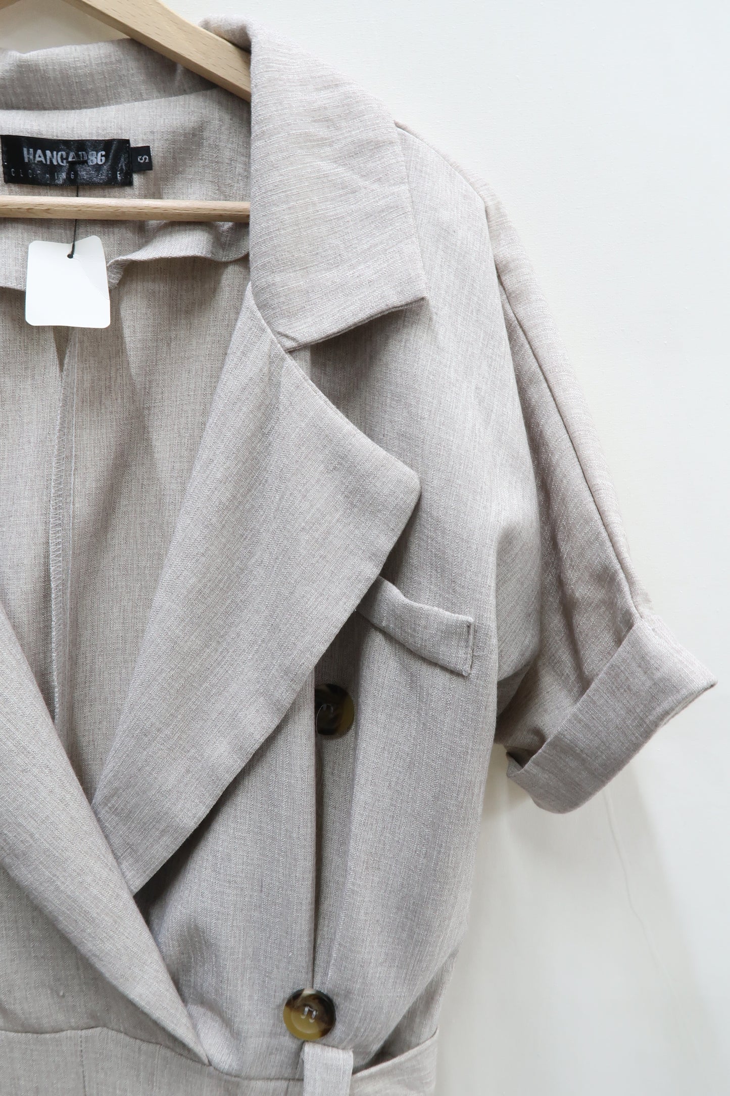 Combishort grise chiné avec une ceinture - Hangar86 - S