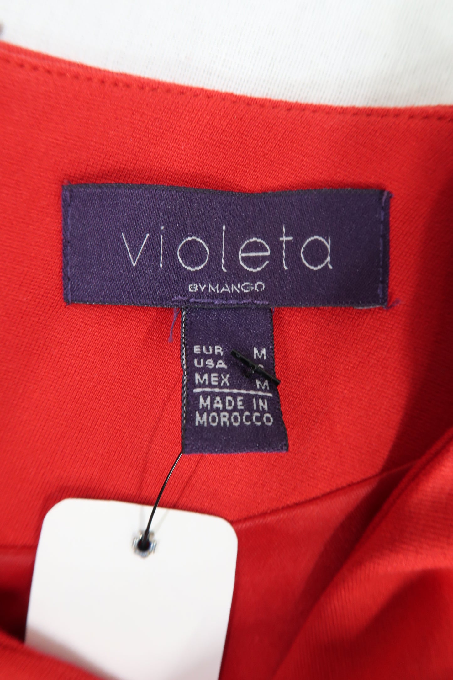 Robe rouge avec une ceinture en cuir marron - Violeta - M