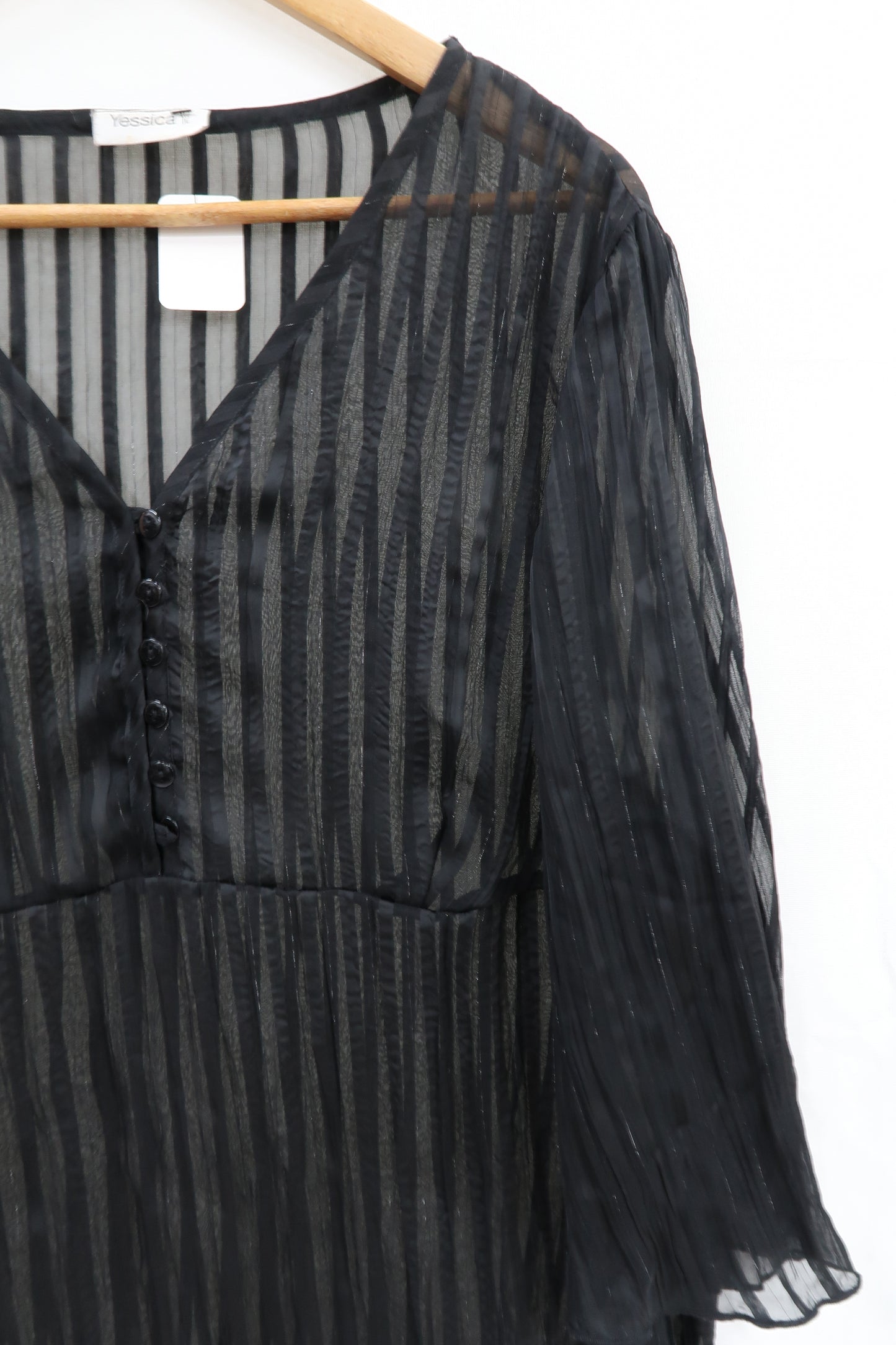 Chemisier rayée noir transparent - Yessica - XL