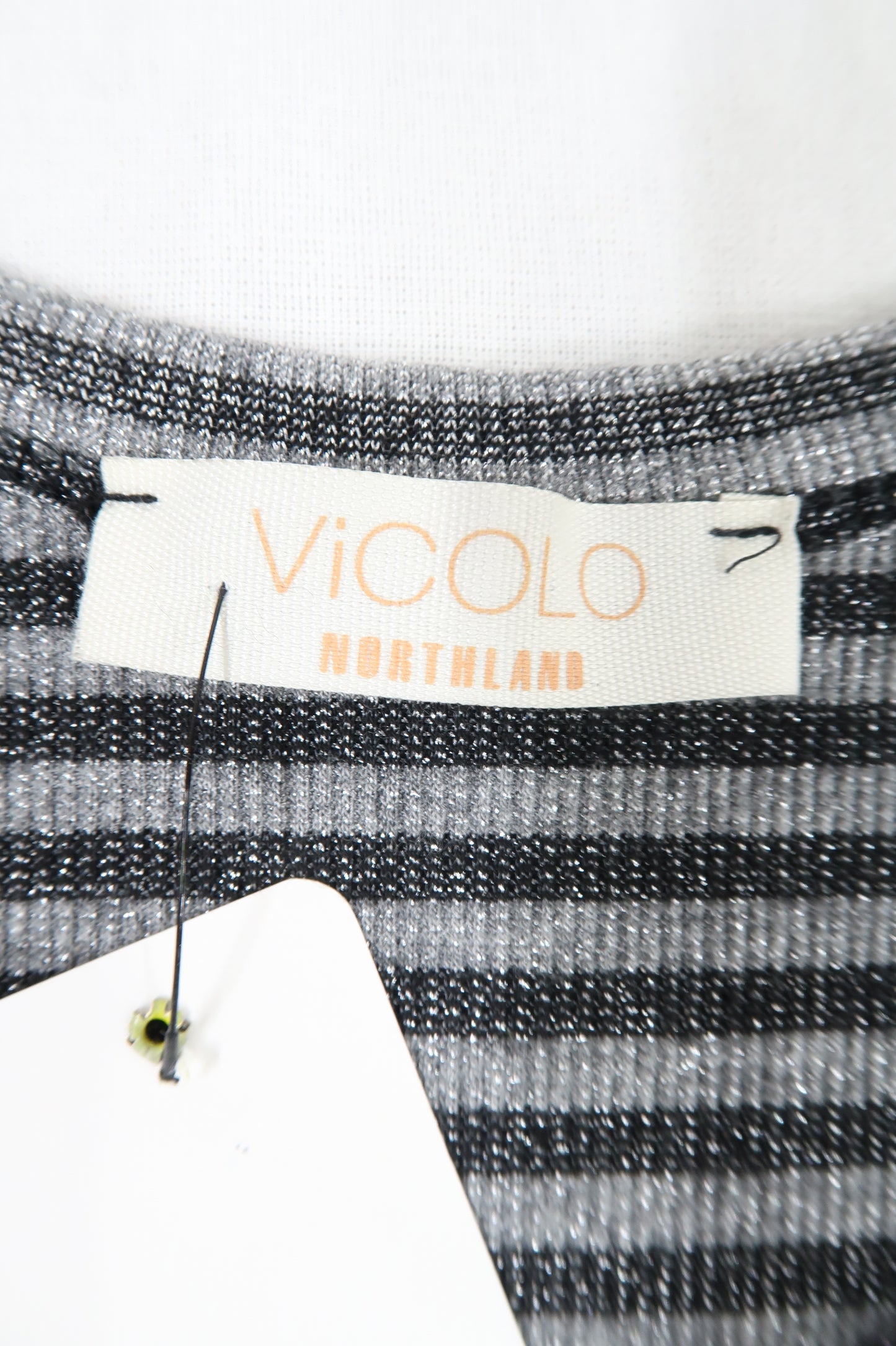 Débardeur rayé noir & argent - Vicolo - XS/S