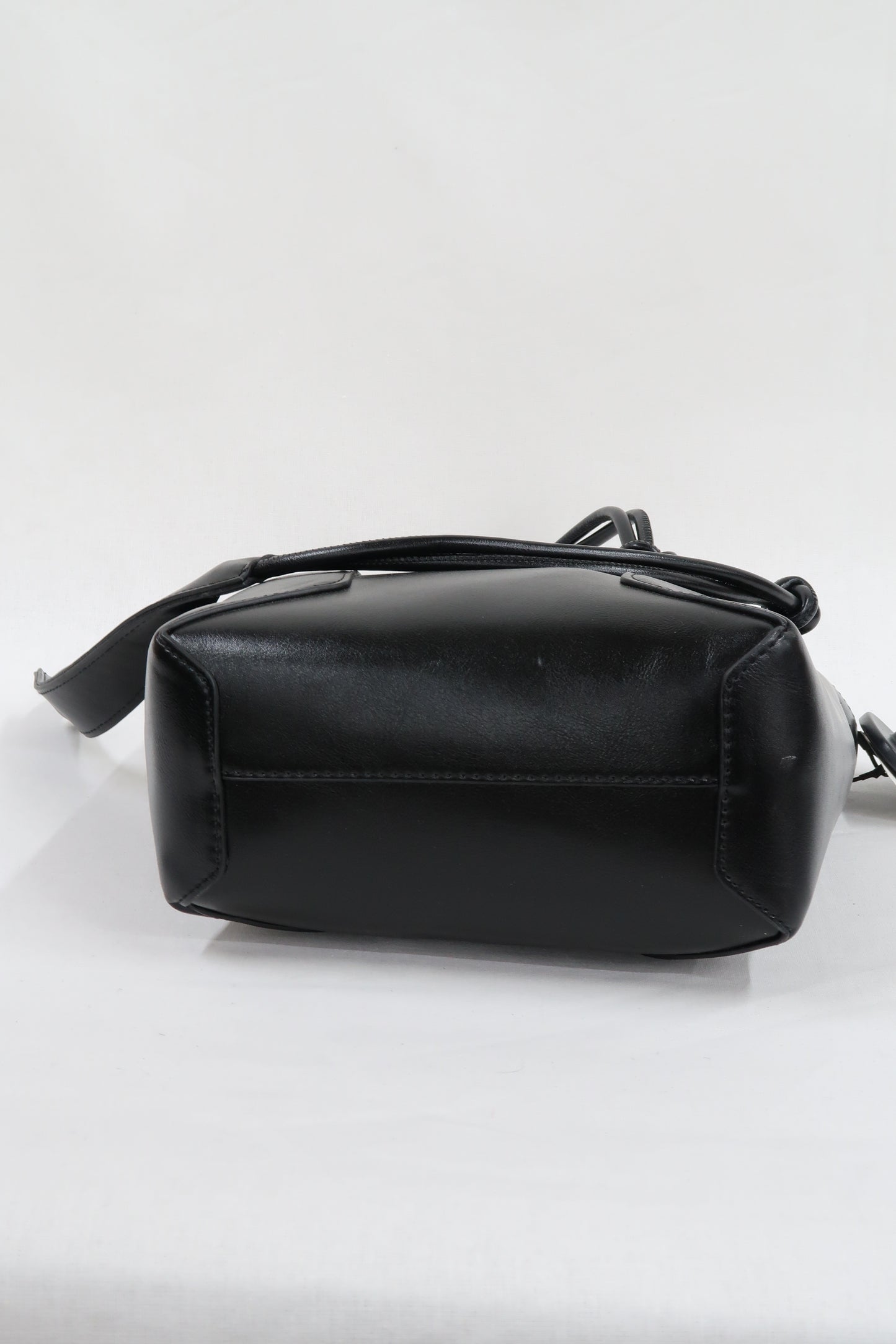 Sac à bandoulière noir vintage en vinyle