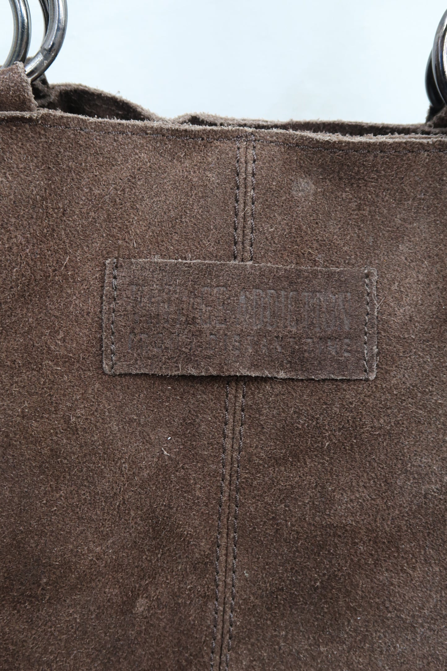 Sac à main marron en cuir et en velour - Vintage addiction
