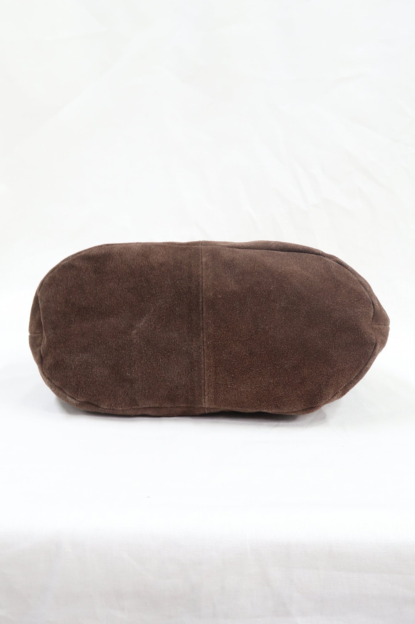 Sac à main marron en cuir et en velour - Vintage addiction