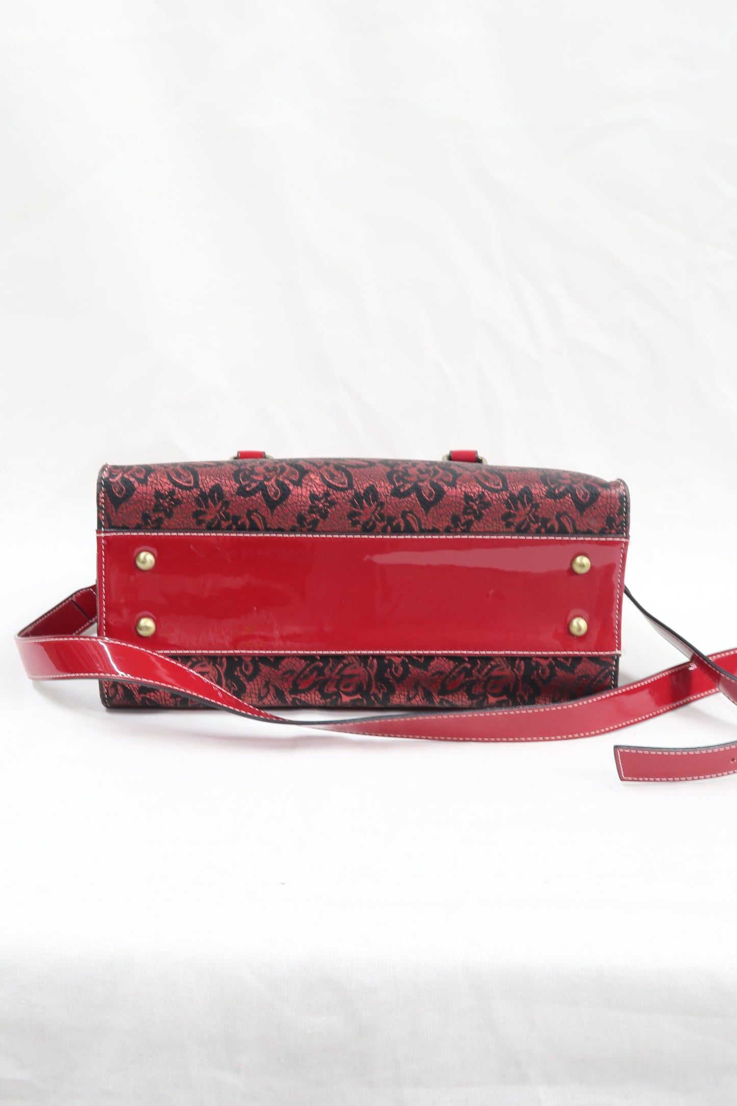Sac rouge à fleurs noires - Laura Vita