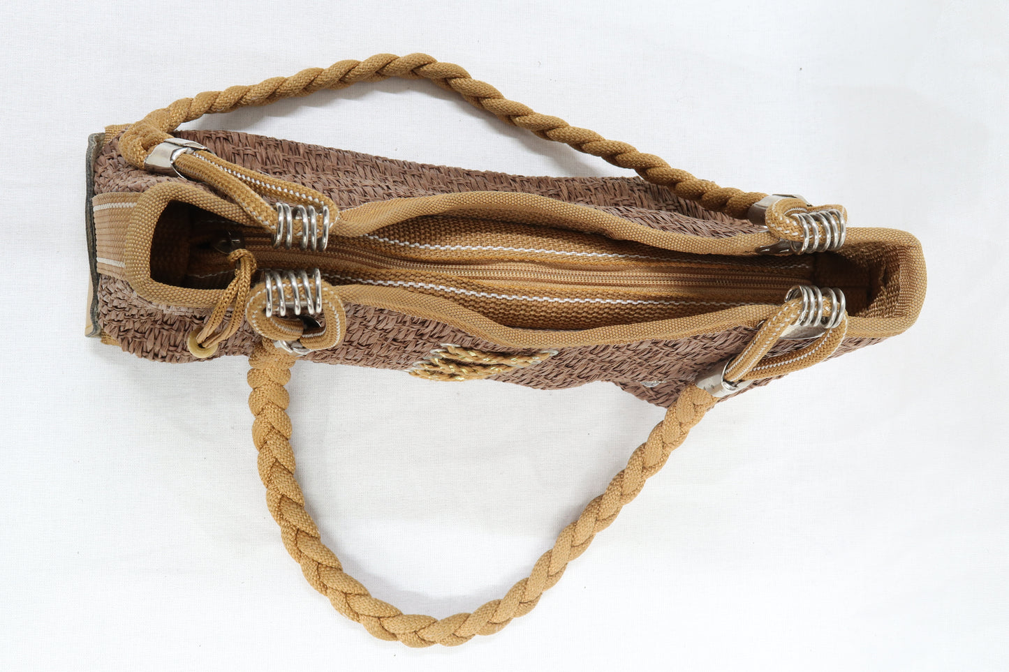 Sac à main en paille vintage à lacets