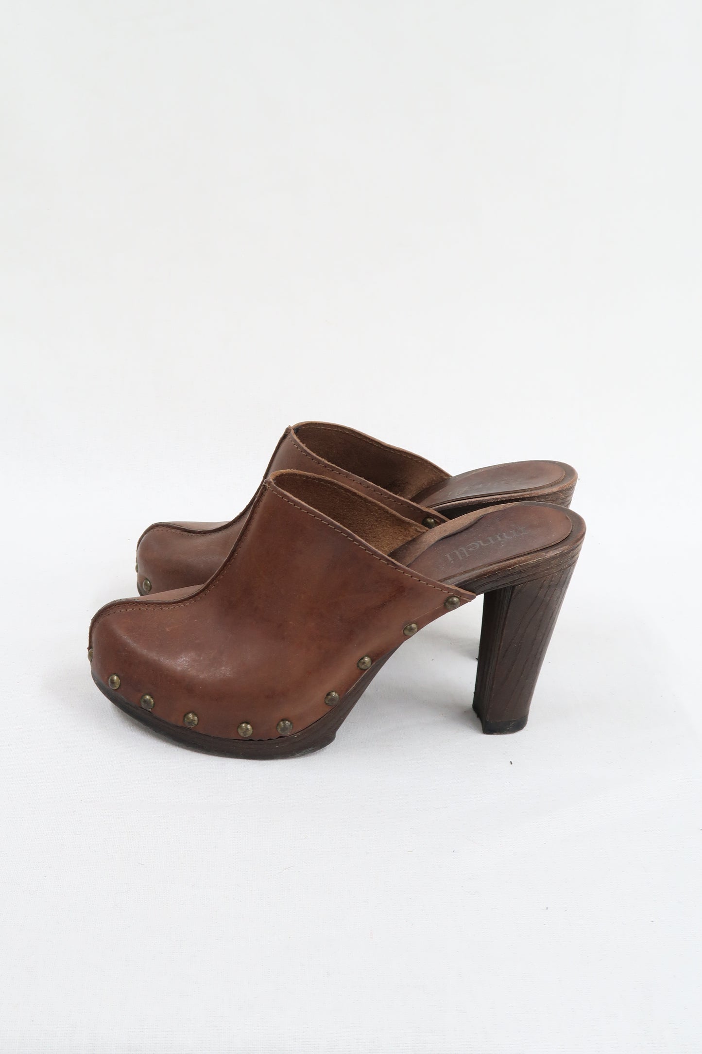 Sabots cuir vintage avec clous bronze - Minelli - 38