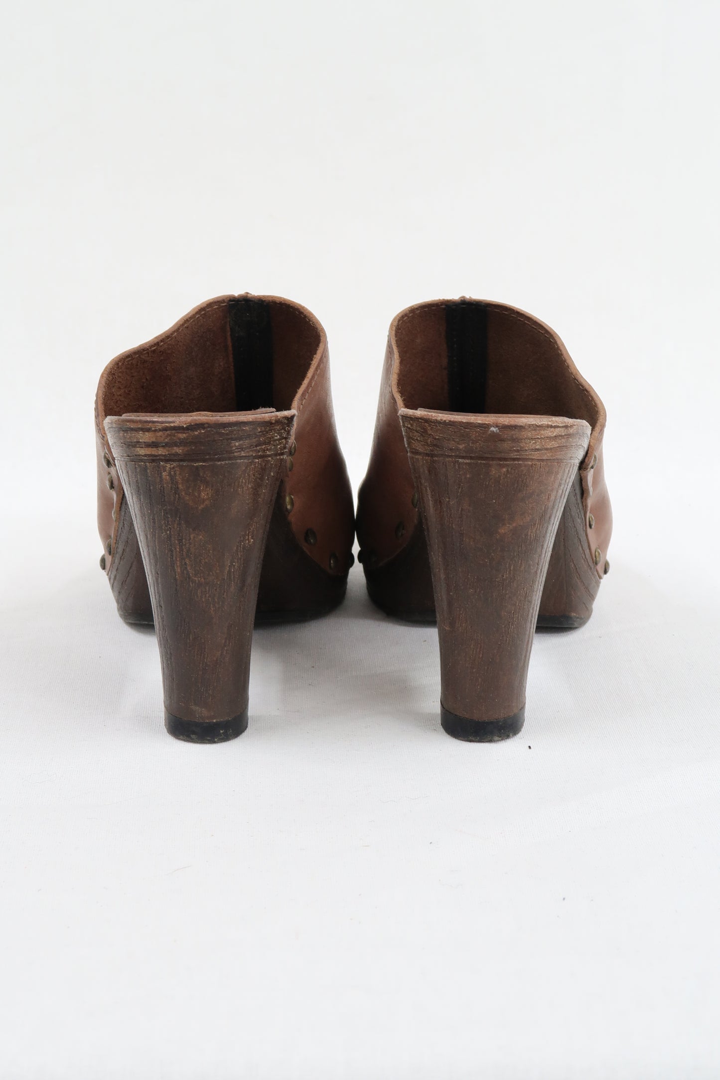 Sabots cuir vintage avec clous bronze - Minelli - 38