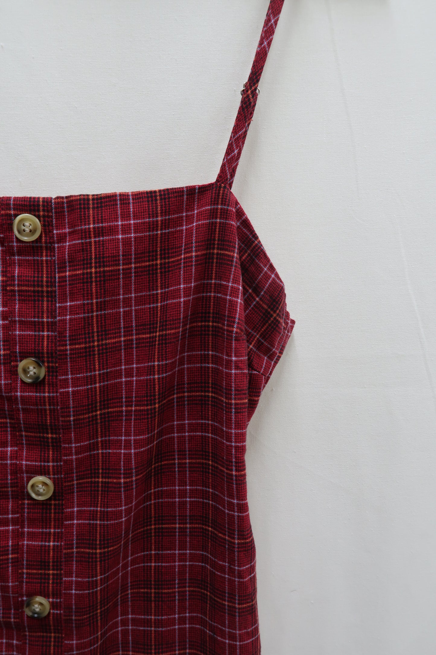 Robe rouge à carreaux nouée au dos - Zo - M