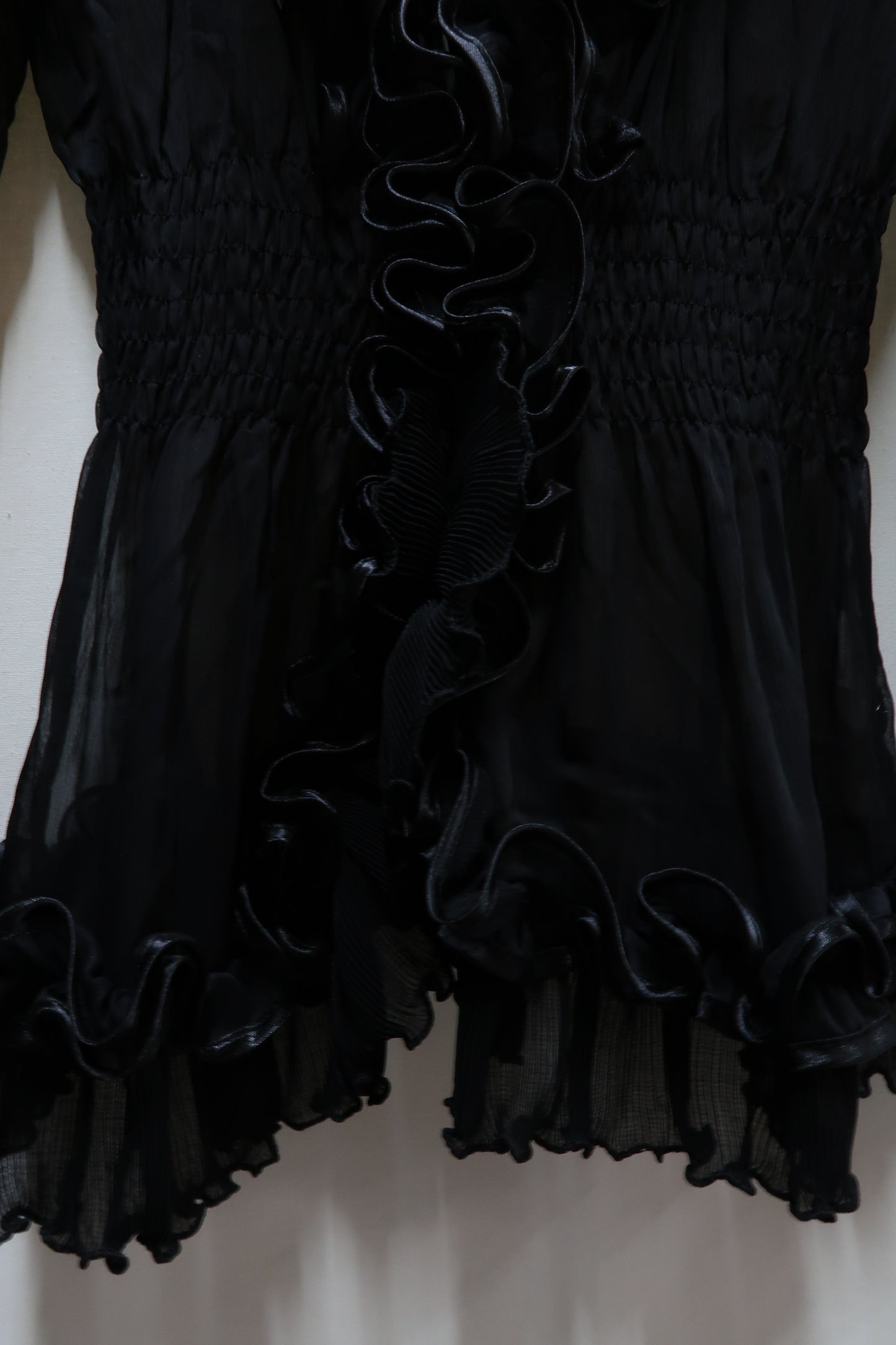 Haut noir drapé & texturé - Luck Star - S/M