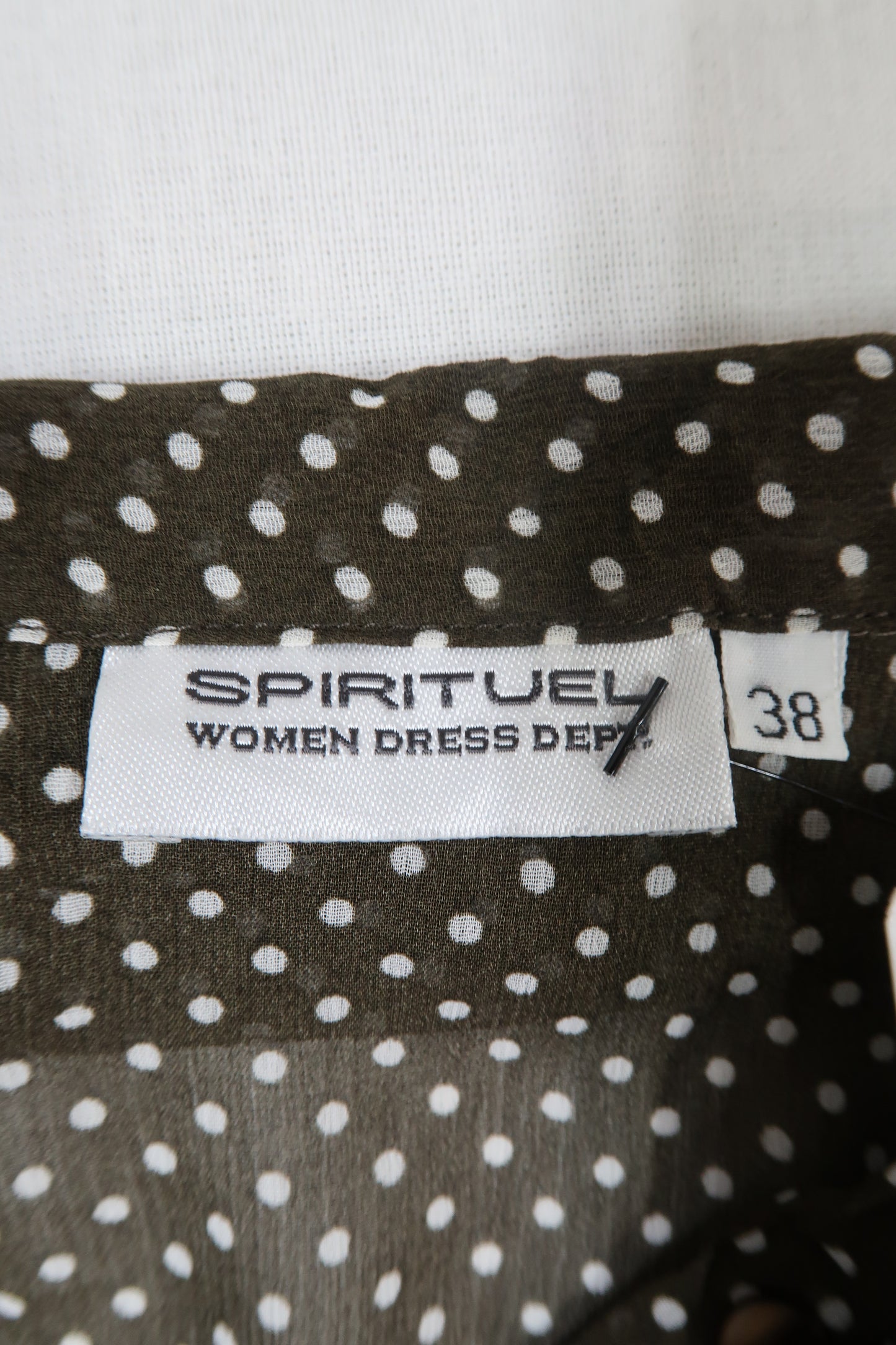 Chemisier khaki à pois blanc - Spirituel - M