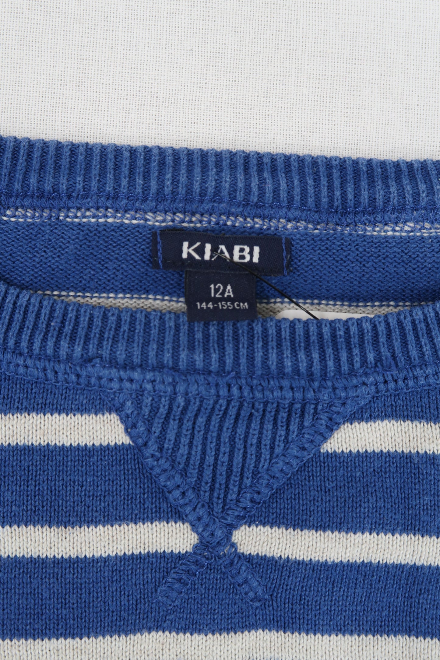 Pull à manches longues marinière bleu & blanc - Kiabi - 12 ans (144/155cm) - Garçon
