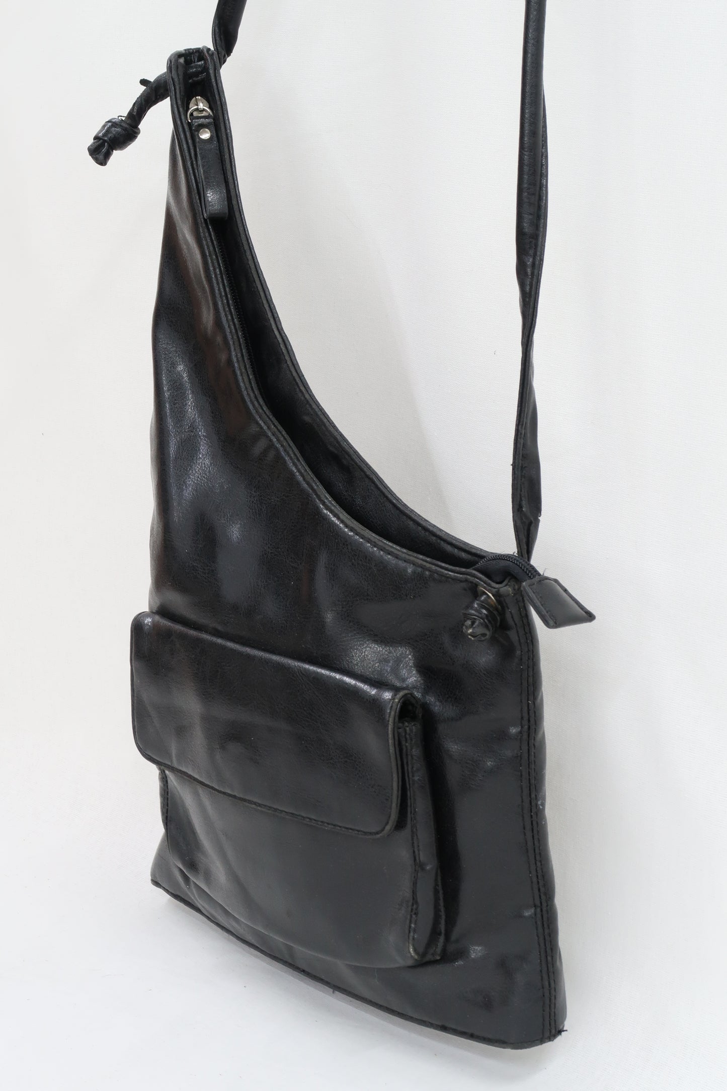 Sacoche noire effet cuir