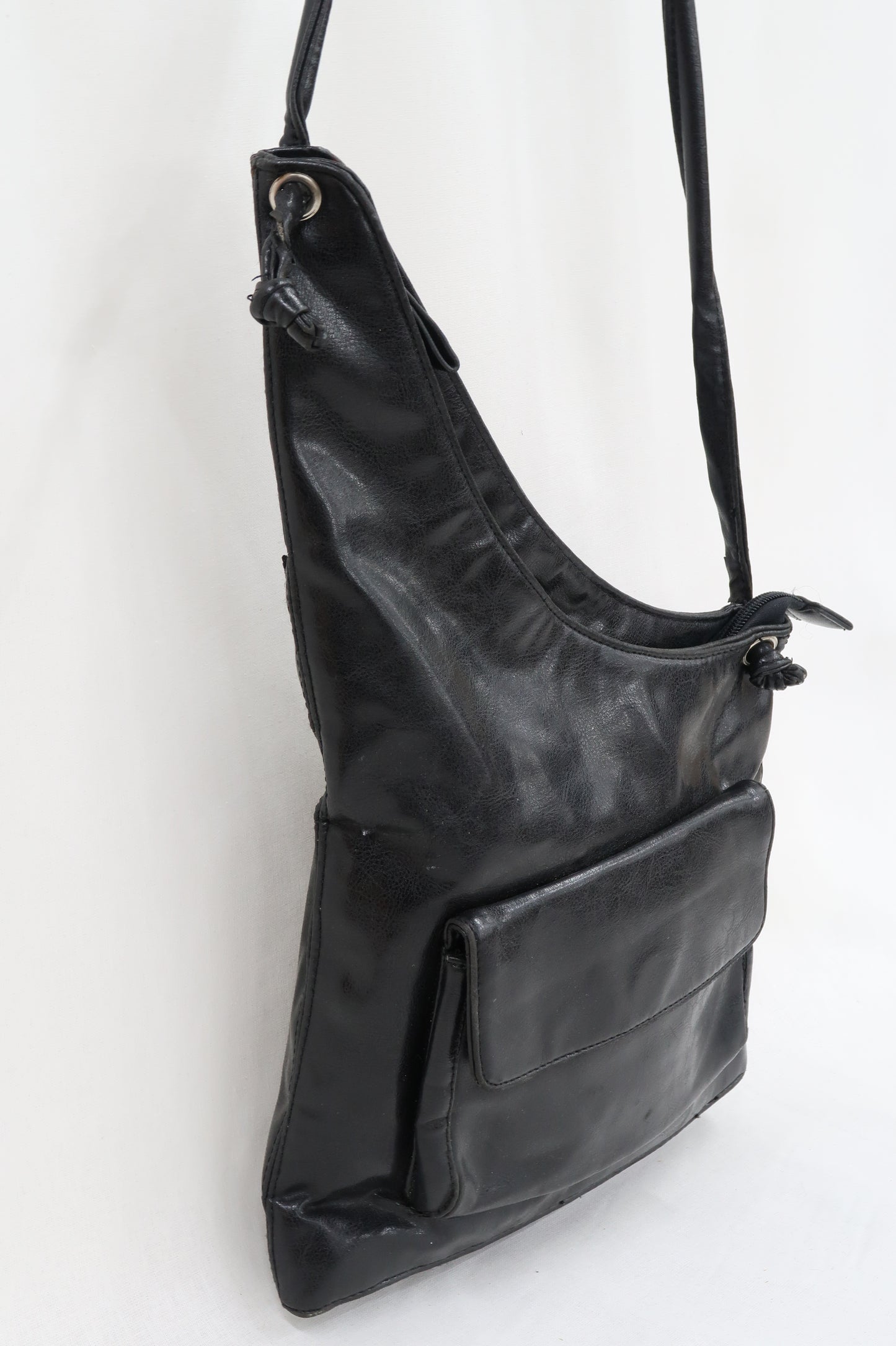 Sacoche noire effet cuir