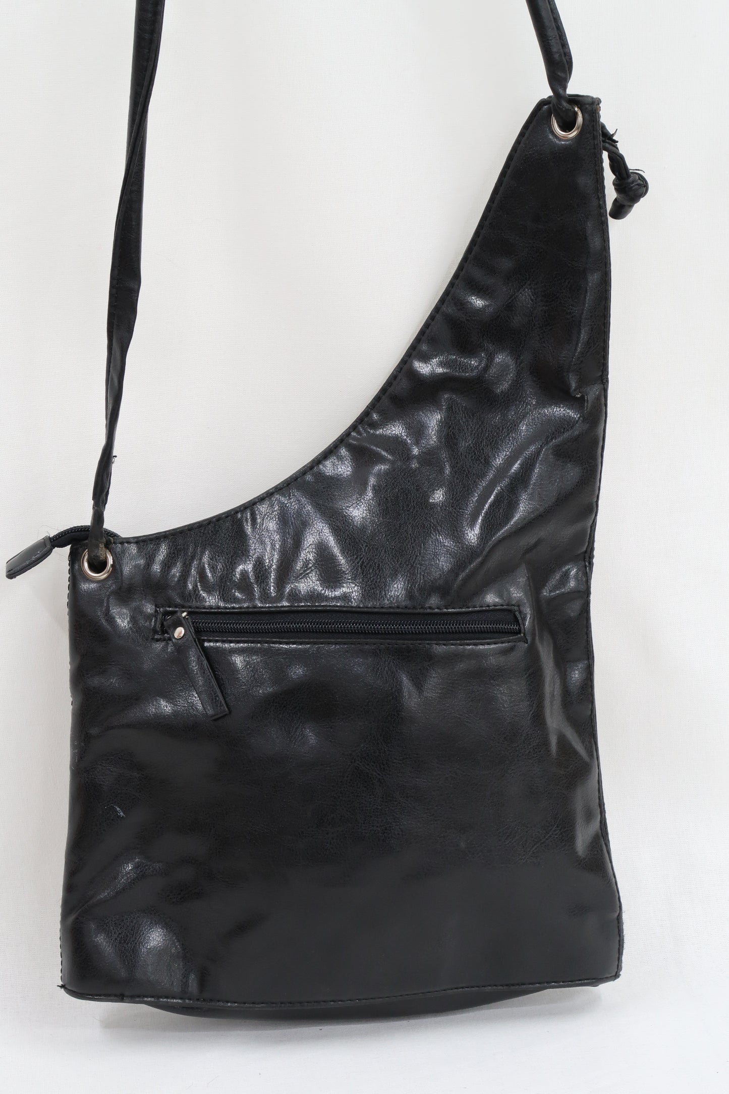 Sacoche noire effet cuir