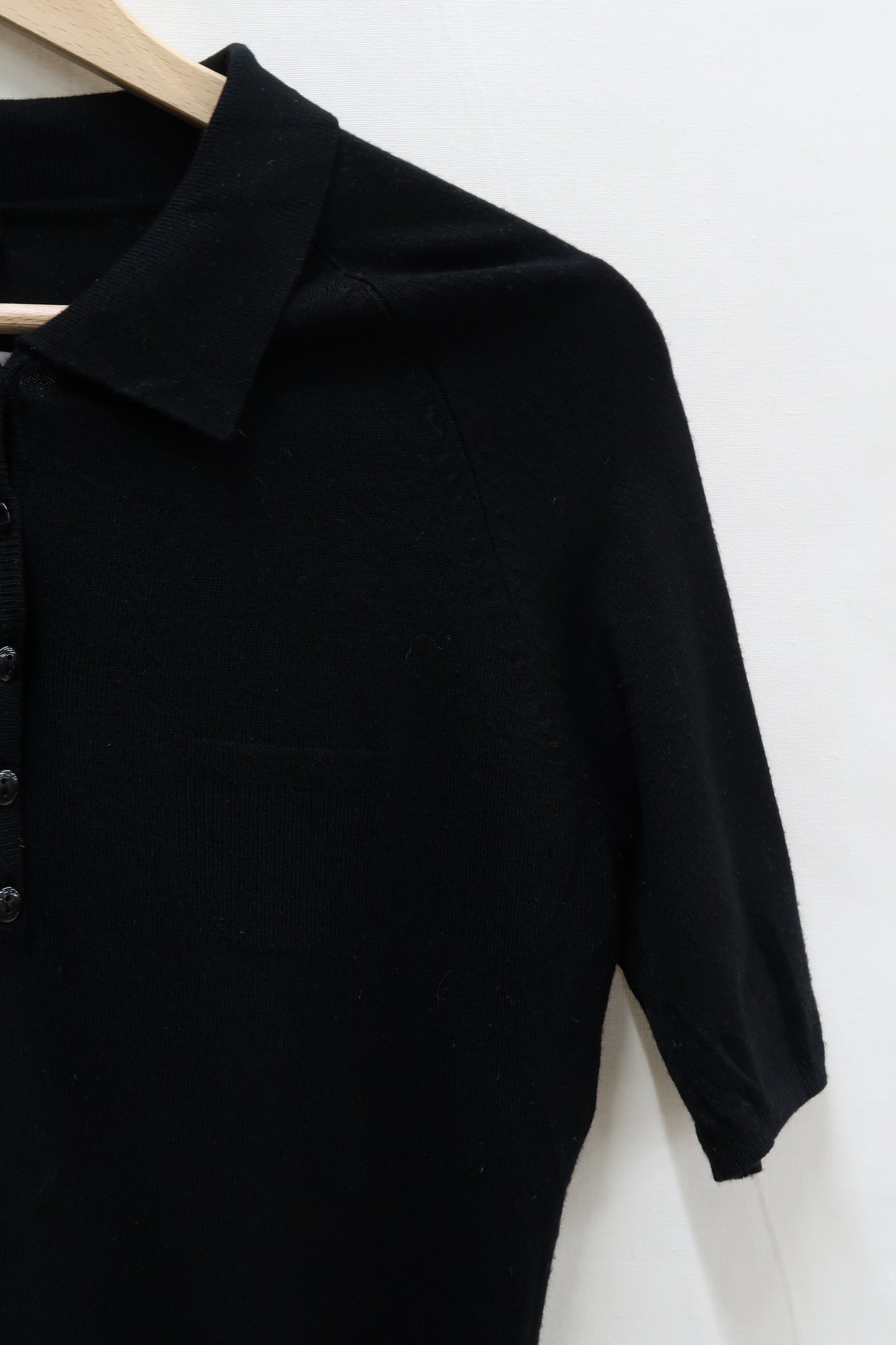 Polo en laine noir avec des petits boutons - NafNaf - M