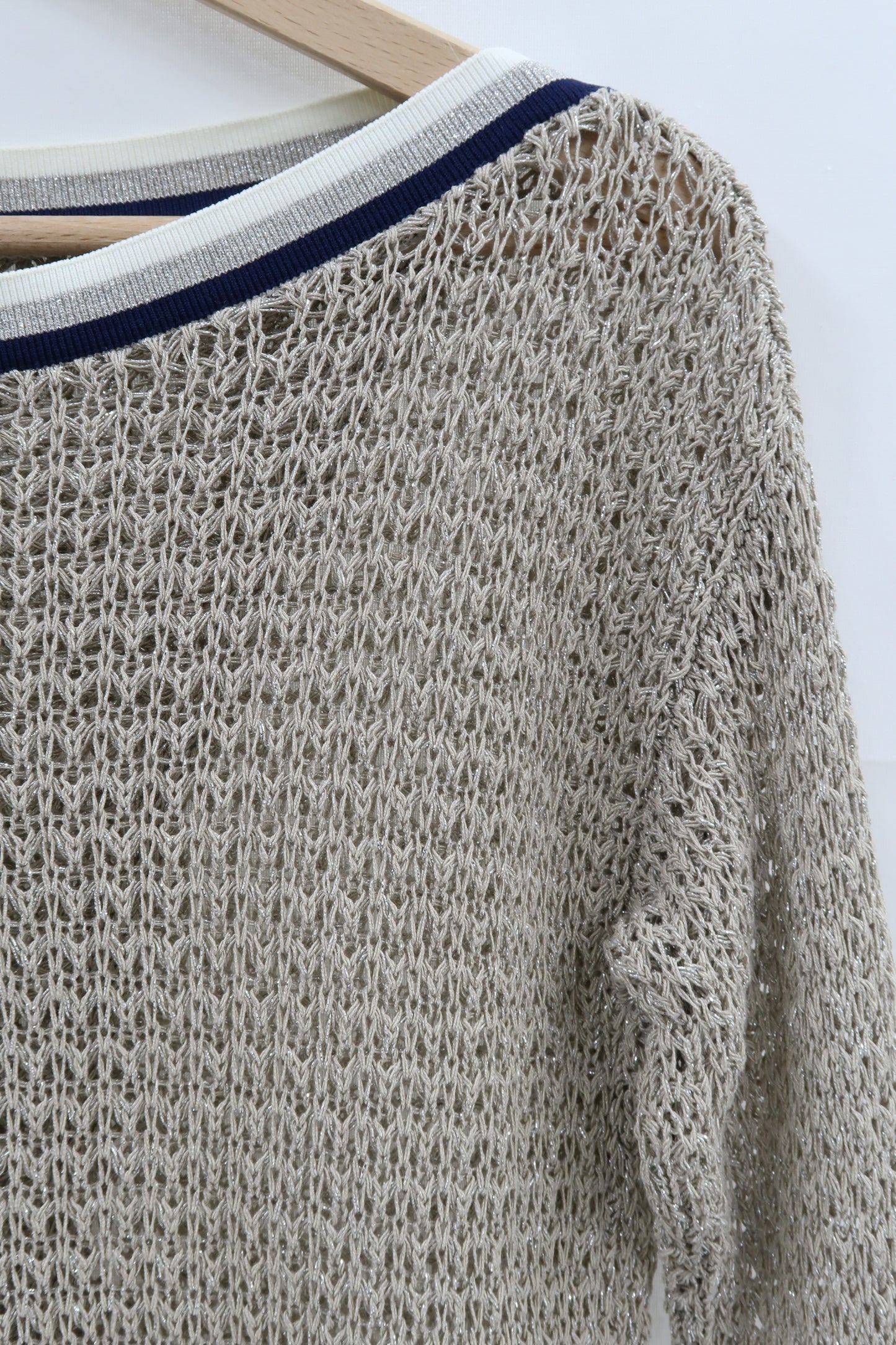 Pull en maille crème argenté ouvert au dos - Liu Jo - M