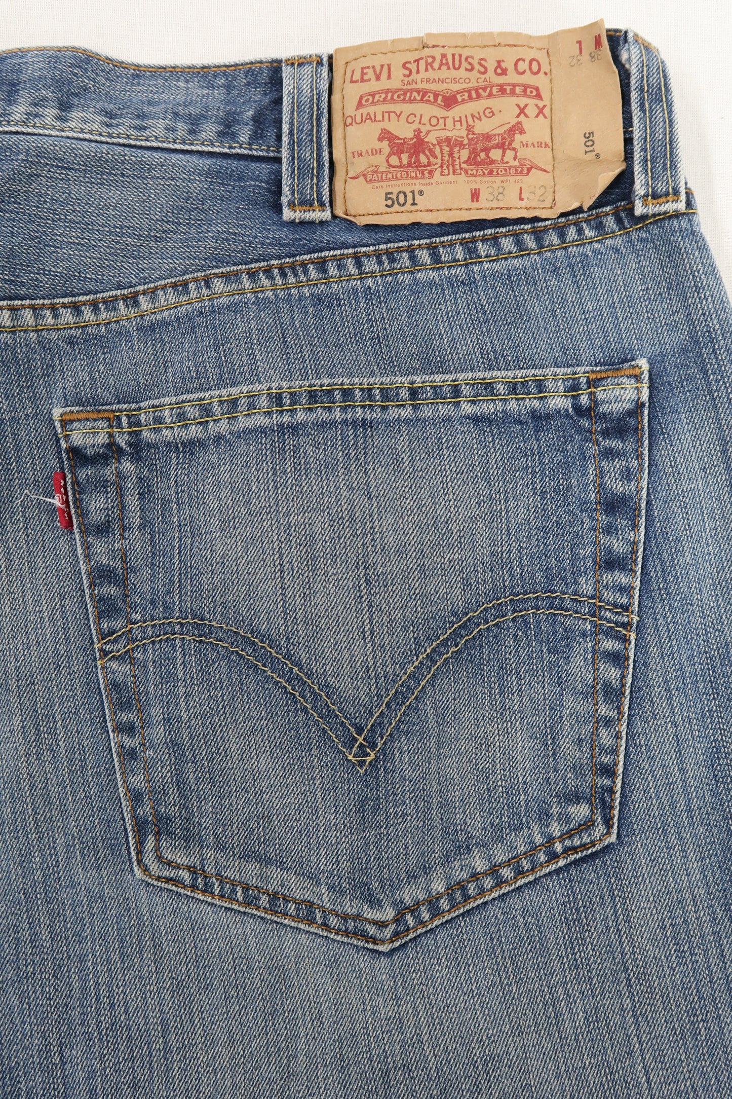 Jean 501 bleu délavé - Levi's - W38 L32